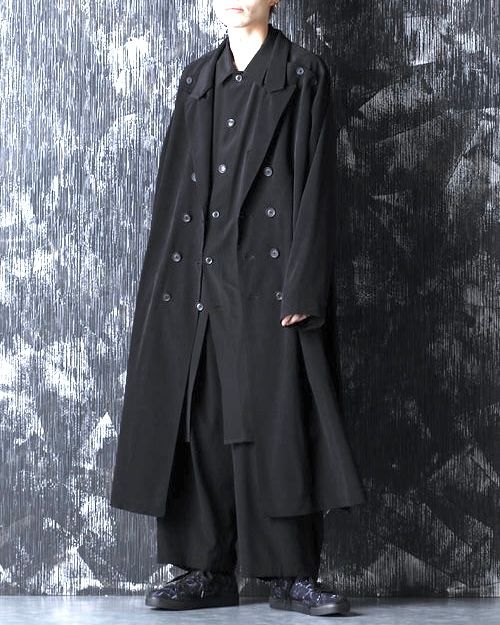 Pre-owned Yohji Yamamoto Ss21 Long Light Coat In Black