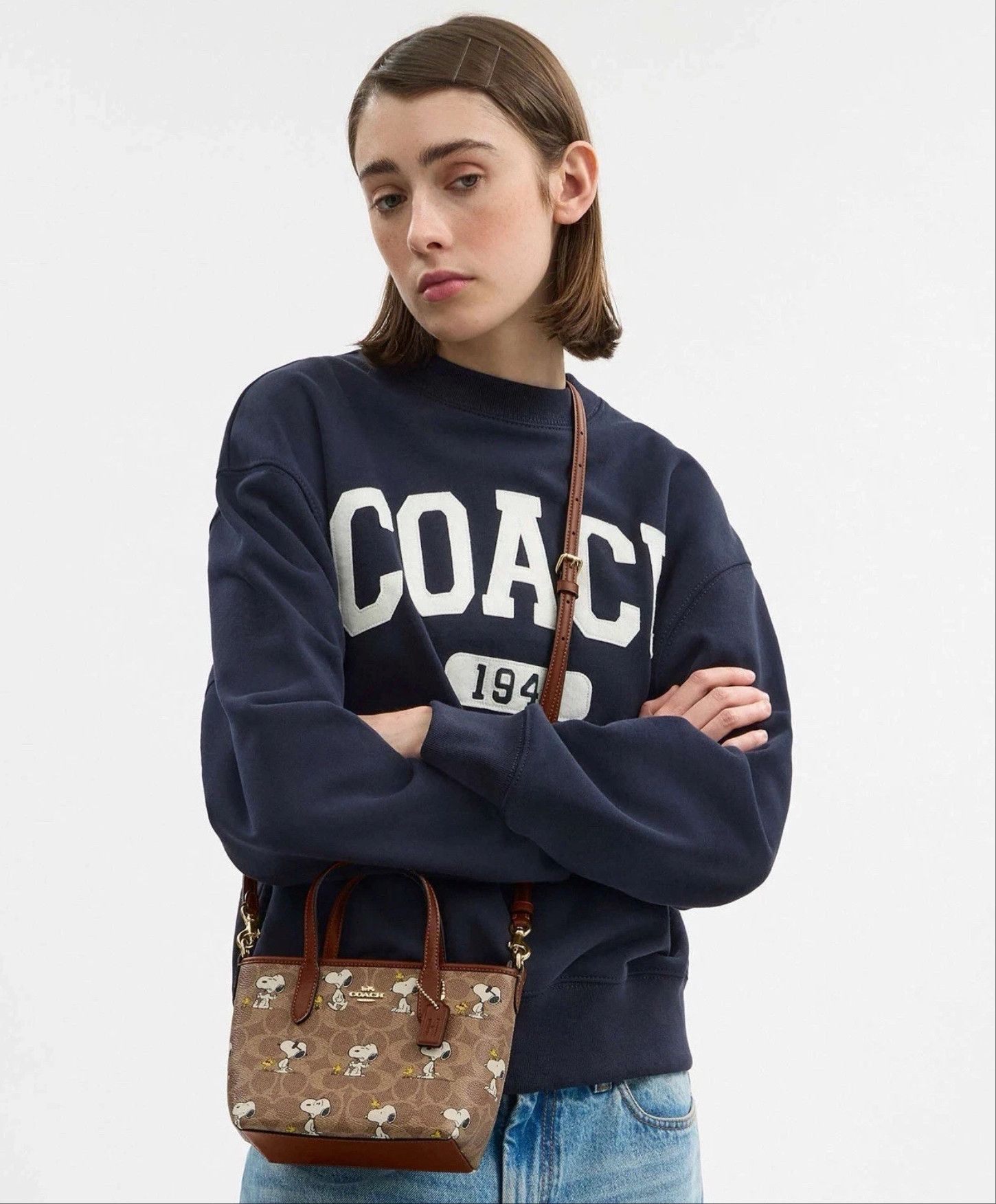 Coach Peanuts City Mini Tote Bag With Snoopy Print CBS83 Size ONE SIZE - 9 Thumbnail