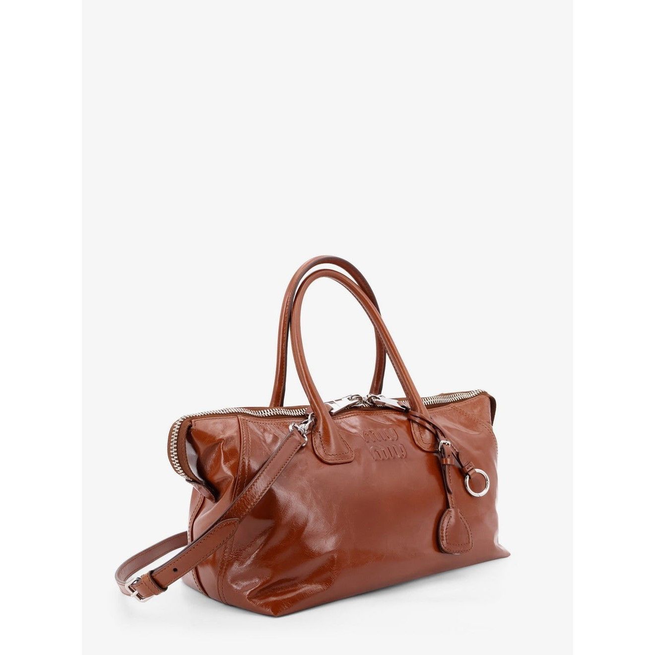 Miu Miu MIU MIU Palisander Shiny Leather Top Handle Bag New & Authen Size ONE SIZE - 3 Thumbnail