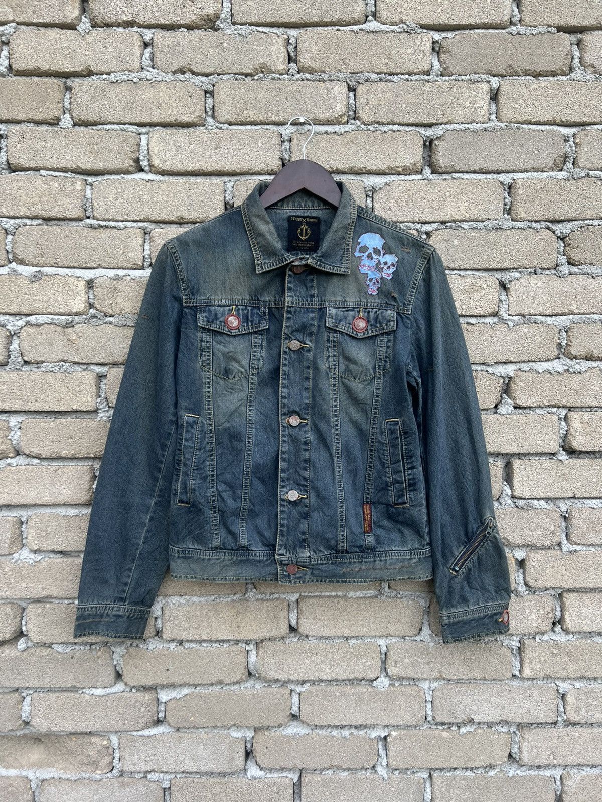 291295=Homme 291295 Homme Skull Denim Jacket Size US S / EU 44-46 / 1 - 3 Thumbnail