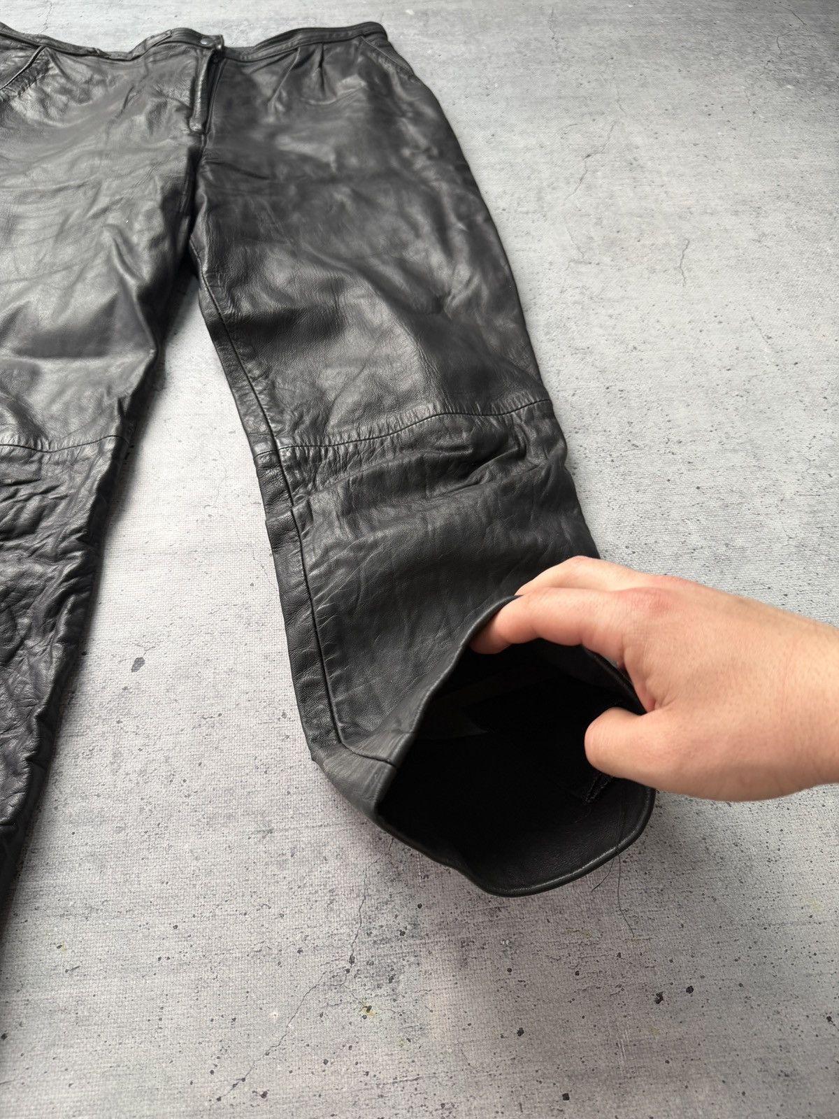 Leather Vintage 1990s Leather Black Riding Chap Pants Emo Pants Size US 35 - 4 Thumbnail