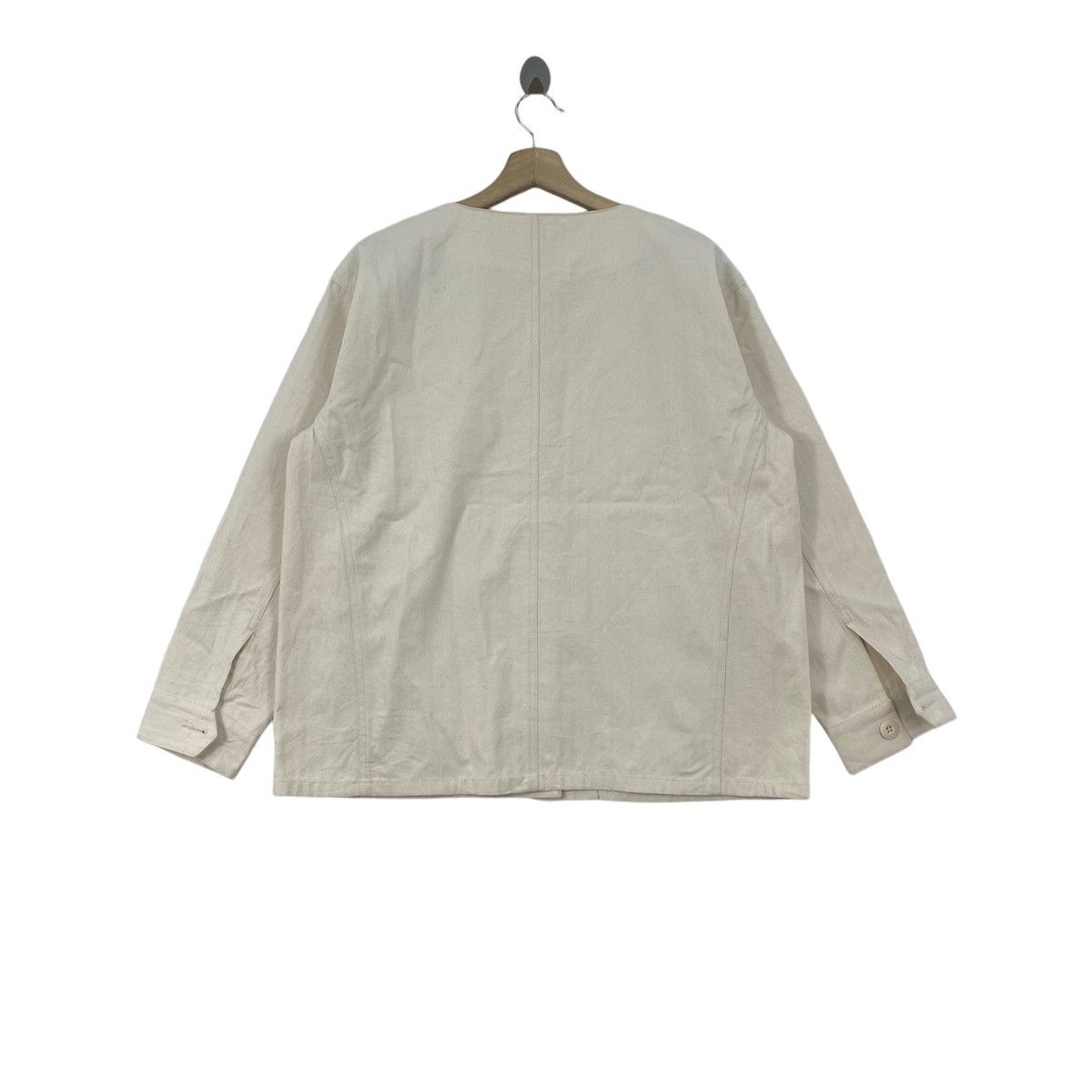 Universal Overall Chicago UNIVERSAL OVERALL CHICAGO Button Up Cream Denim Jacket Size US L / EU 52-54 / 3 - 3 Thumbnail