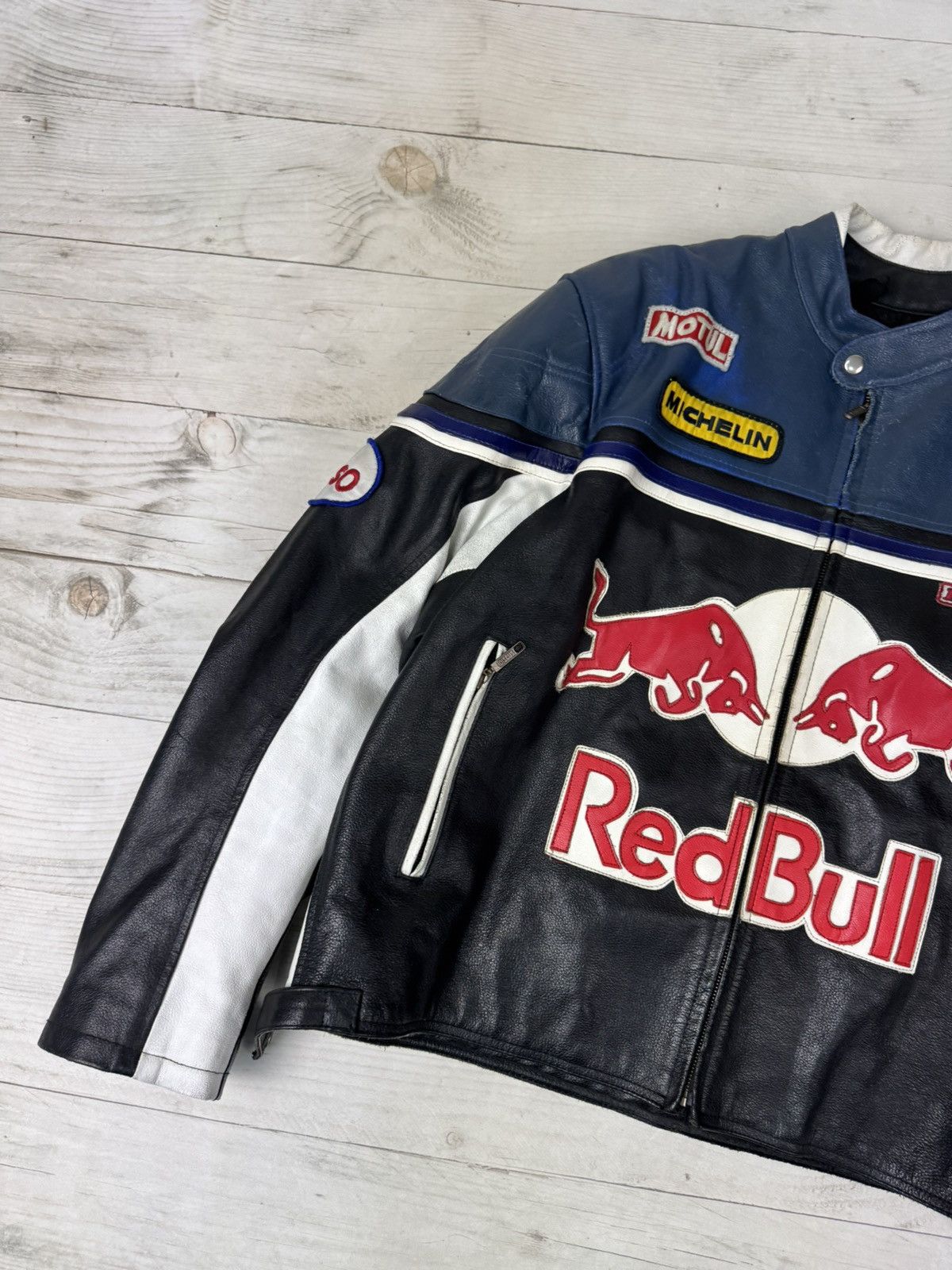 Red Bull Vintage Red Bull Leather Racing Moto Jacket 90s USA Size US XXL / EU 58 / 5 - 5 Thumbnail