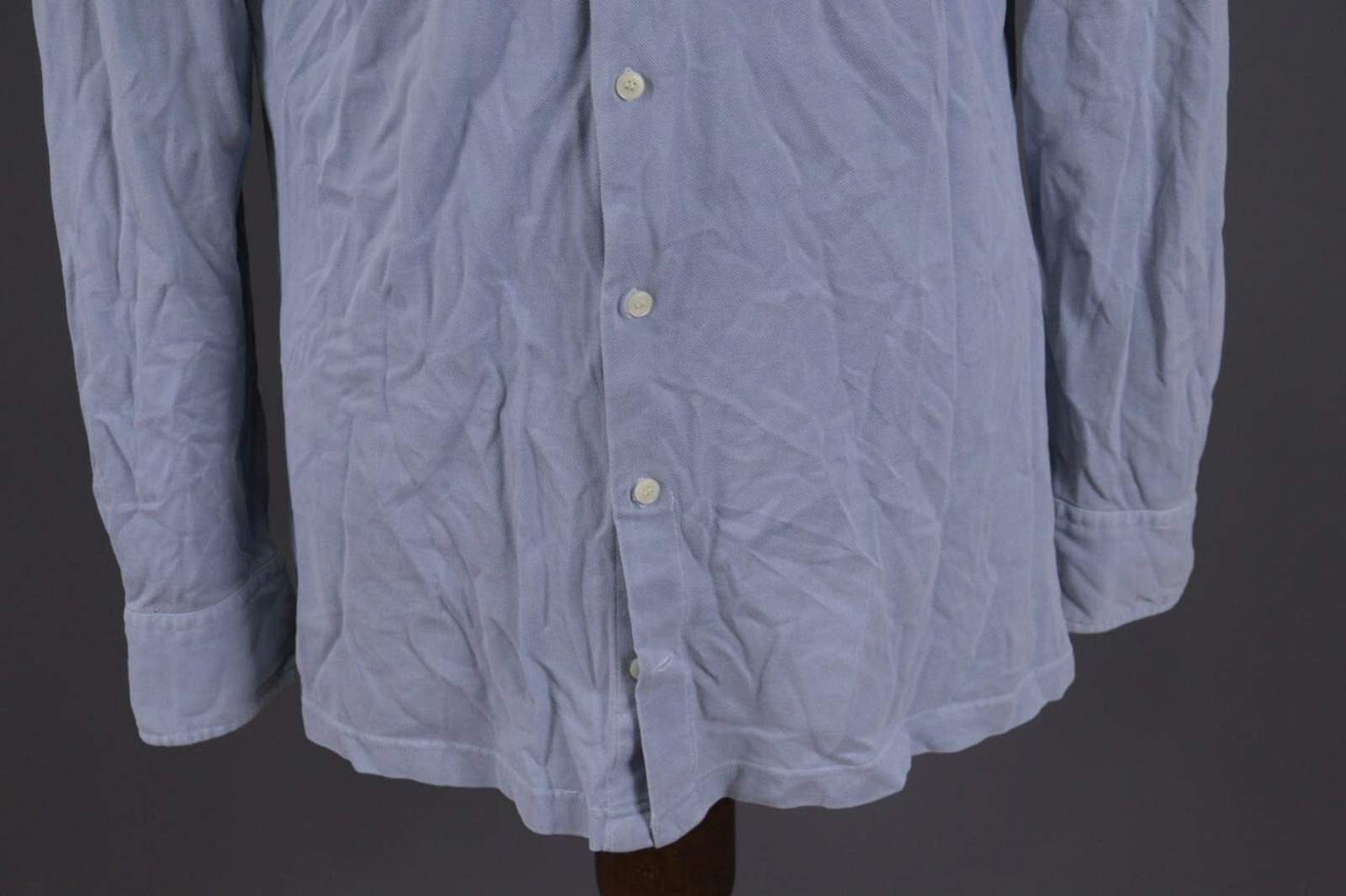 Designer Boggi Milano Italian Style Blue Down Dress Shirt Size 39 Size US M / EU 48-50 / 2 - 6 Thumbnail