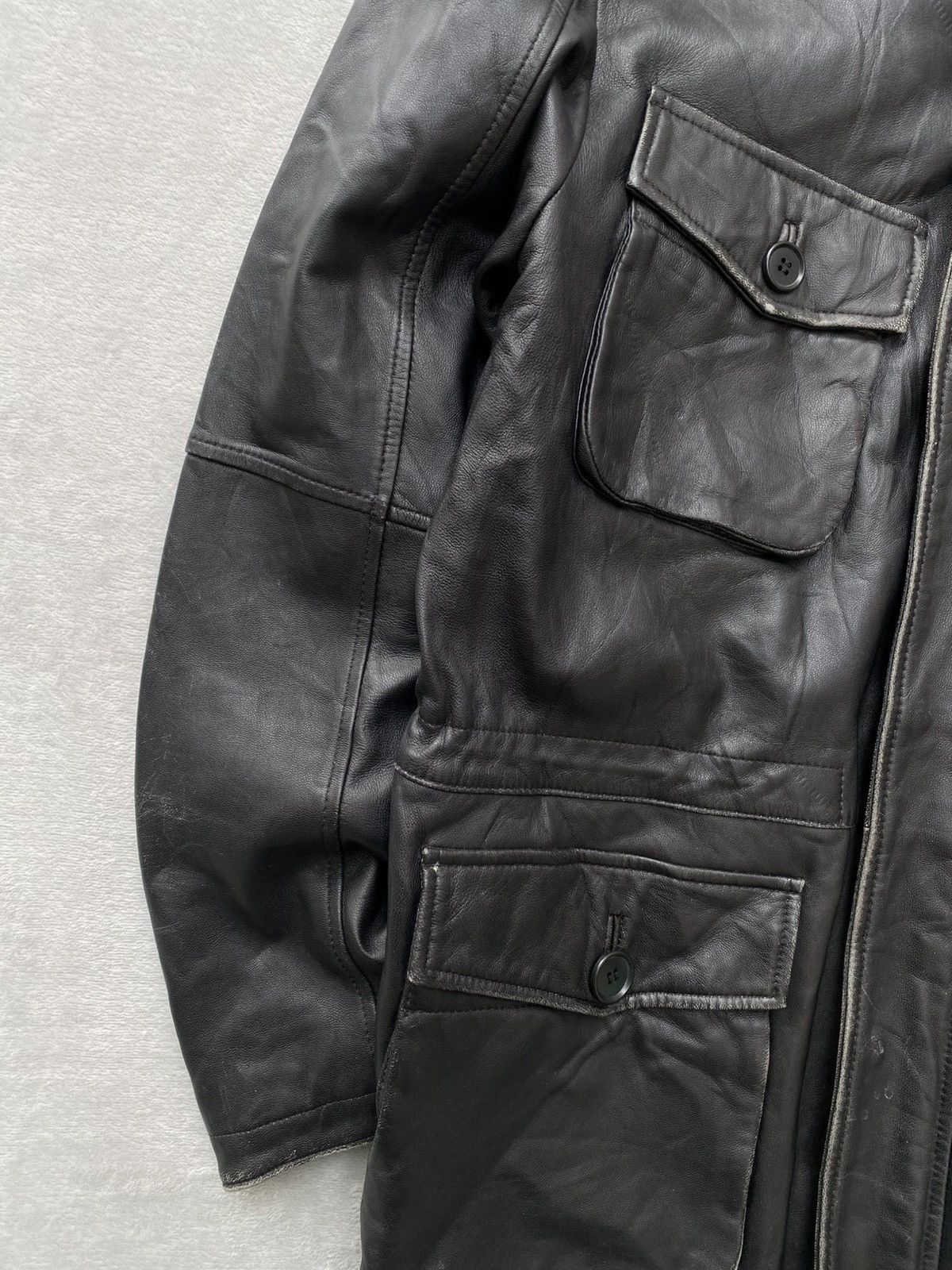Japanese Brand 90s- Gotairiku- Onward Kashiyama- Utility Leather Jacket Size US M / EU 48-50 / 2 - 5 Thumbnail
