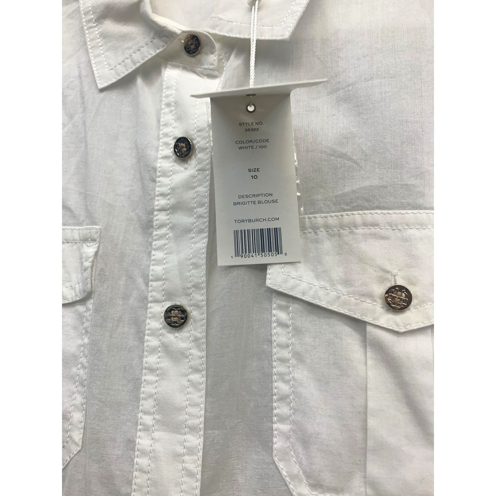 Tory Burch NWT Tory Burch White Button Up Shirt Brigette Shirt sz 10 Size L / US 10 / IT 46 - 5 Thumbnail