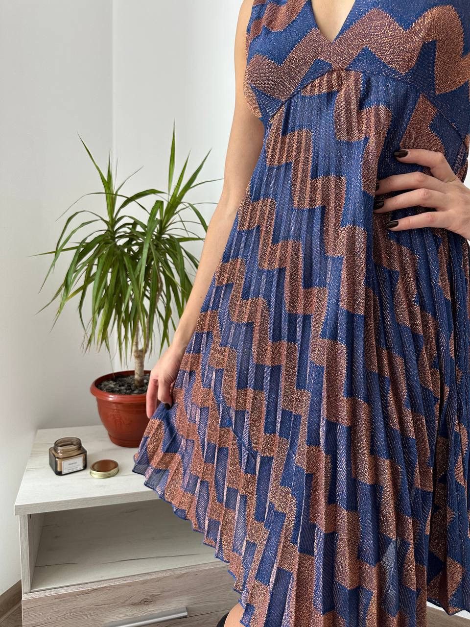 Missoni × Vintage Vintage Missoni Womens Zig Zag Multicolour Dress Size M / US 6-8 / IT 42-44 - 5 Thumbnail