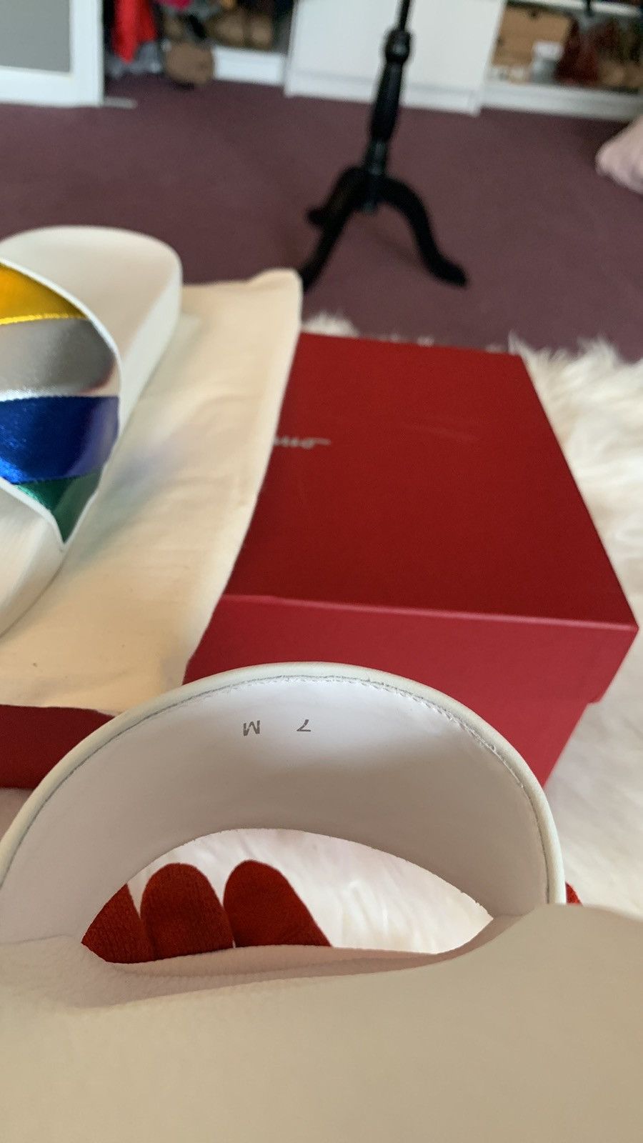 Salvatore Ferragamo 🌈 Salvatore Ferragamo Rainbow Pool Slide Sandals $395 value Size US 7 / IT 37 - 6 Thumbnail