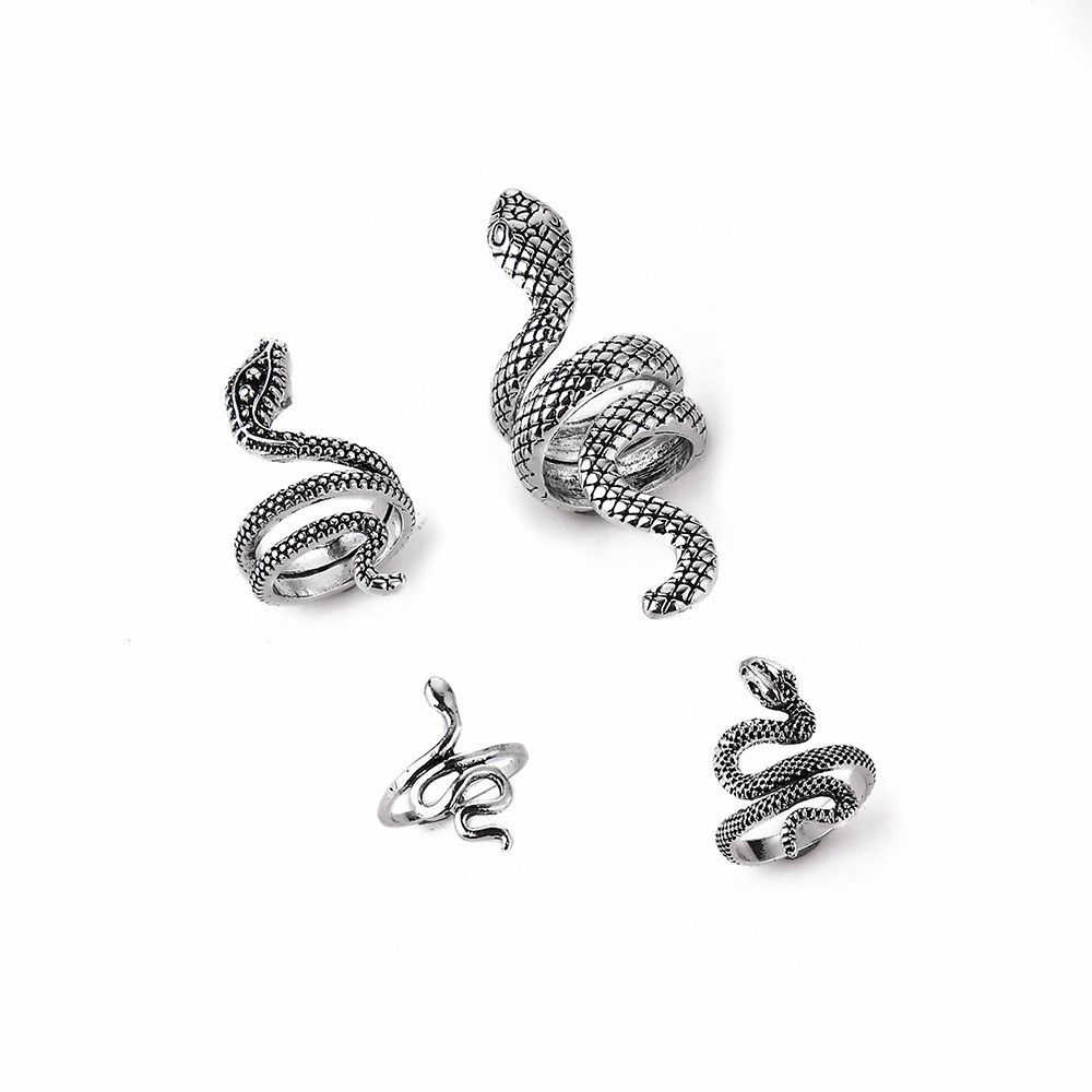 Jewelry Snake Hip-hop Jewelry Rings Open Chrome Ring (Size 7-13) Size ONE SIZE - 5 Thumbnail