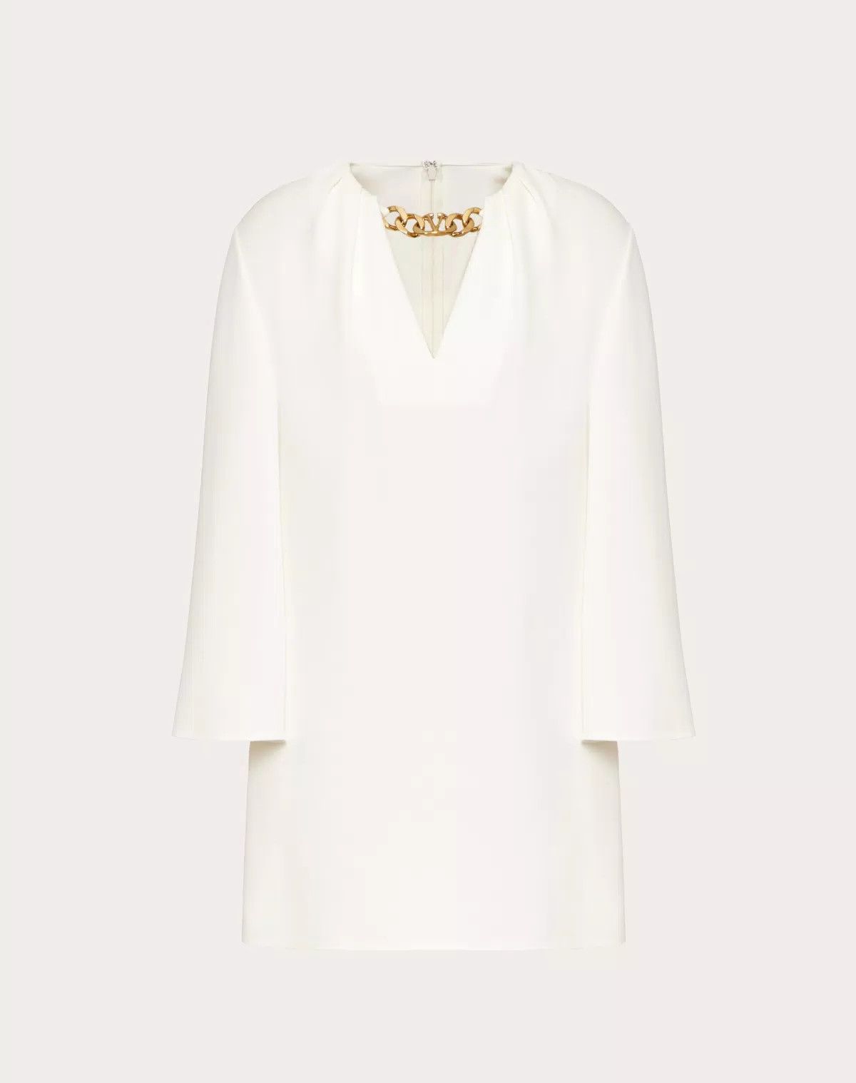 Valentino o1s1wg110426 Vlogo Chain Cady Couture Kaftan Dress in Ivory Size M / US 6-8 / IT 42-44 - 1 Thumbnail
