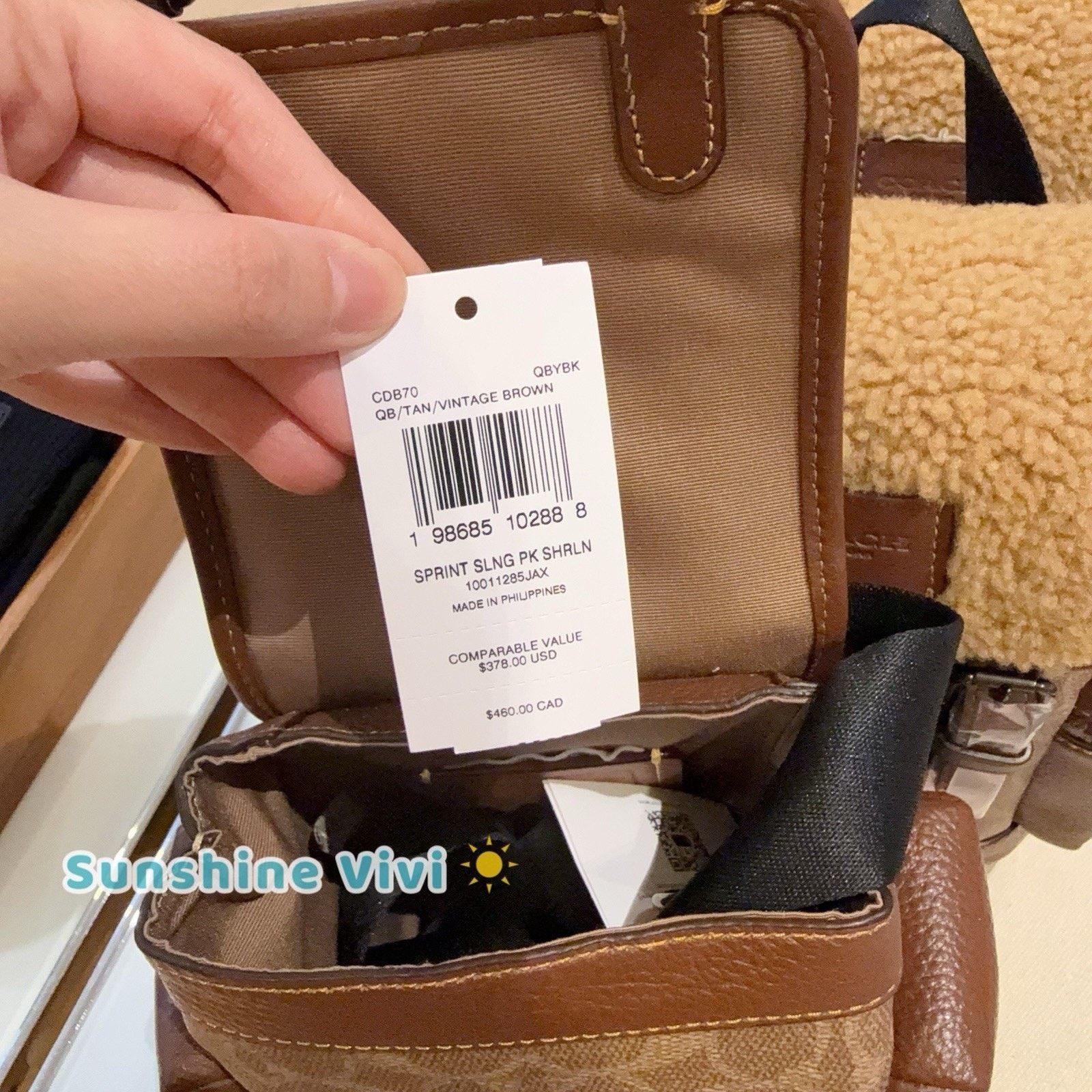 Coach NWT Coach Sprint Sling PackIn Canvas CDB70 Gunmetal Size ONE SIZE - 4 Thumbnail