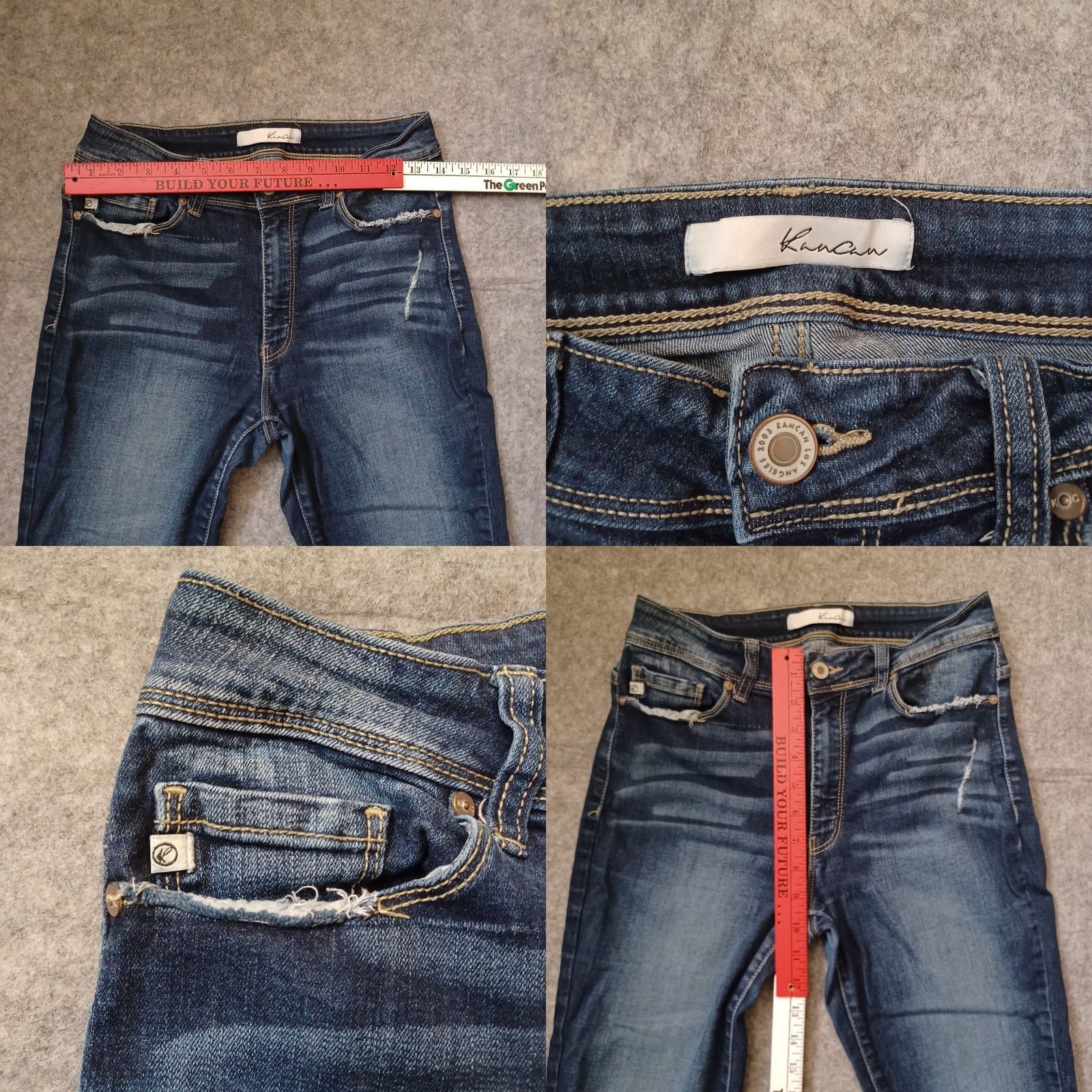 Vintage Kancan Jeans Womens 28 Blue Denim Mid Rise Skinny Distressed Stretch Cut 1210 Jeans Size 28" / US 6 / IT 42 - 8 Thumbnail