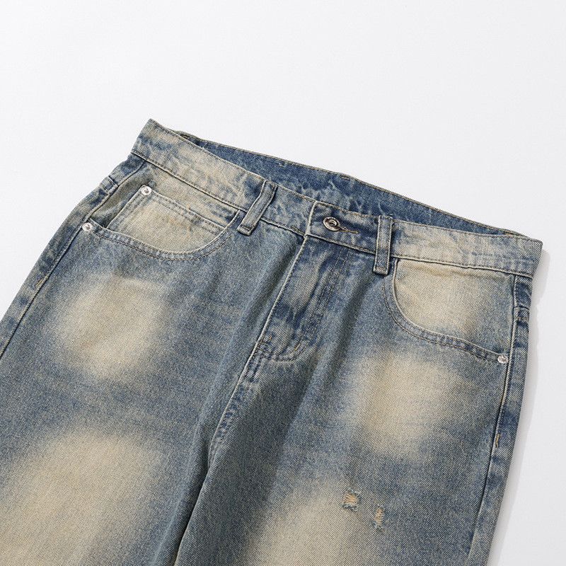 Vintage Retro American distressed ripped men's straight leg jeans Size US 32 / EU 48 - 3 Thumbnail