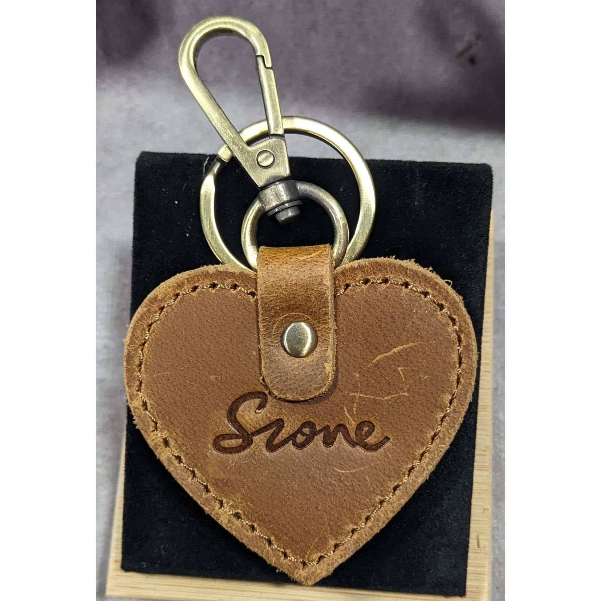 Other S-Zone Brown Leather Heart Shaped Keychain Size ONE SIZE - 3 Thumbnail