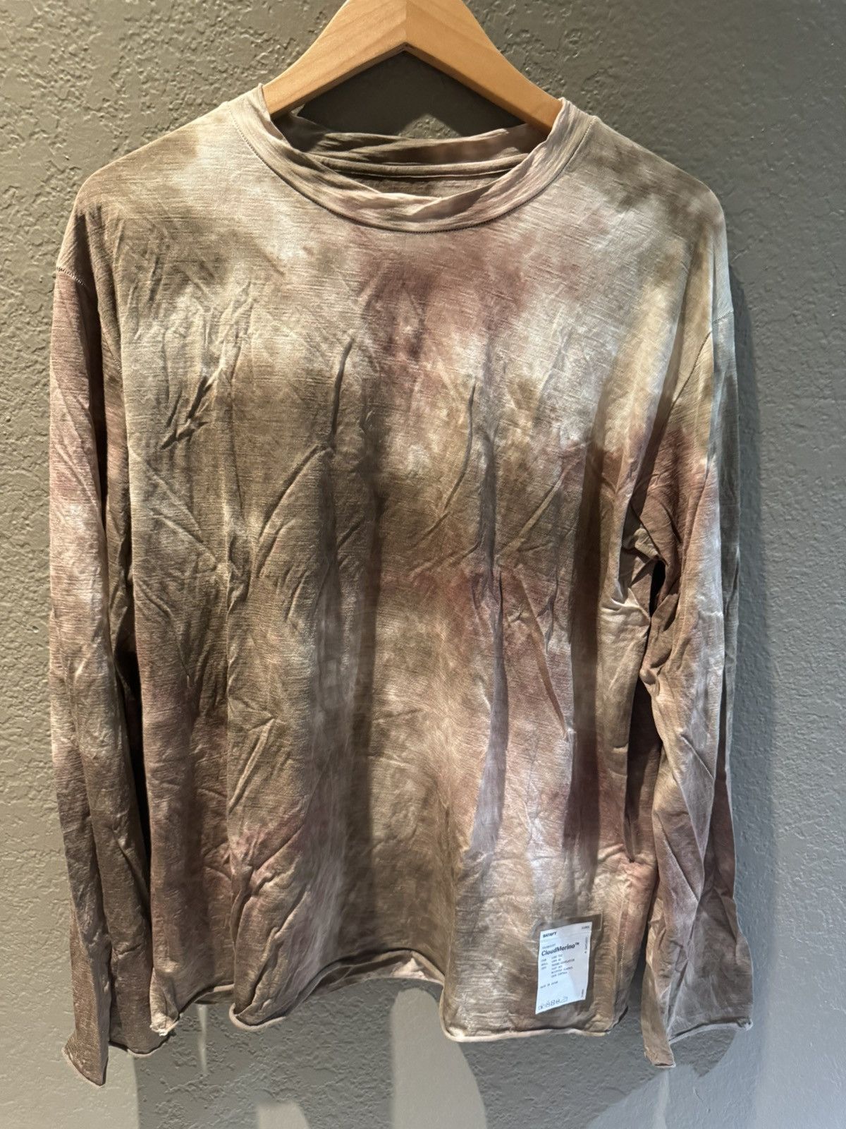 Satisfy Satisfy Cloud Merino Shirt Beige Tan Red Long Sleeve Running Size US L / EU 52-54 / 3 - 1 Thumbnail