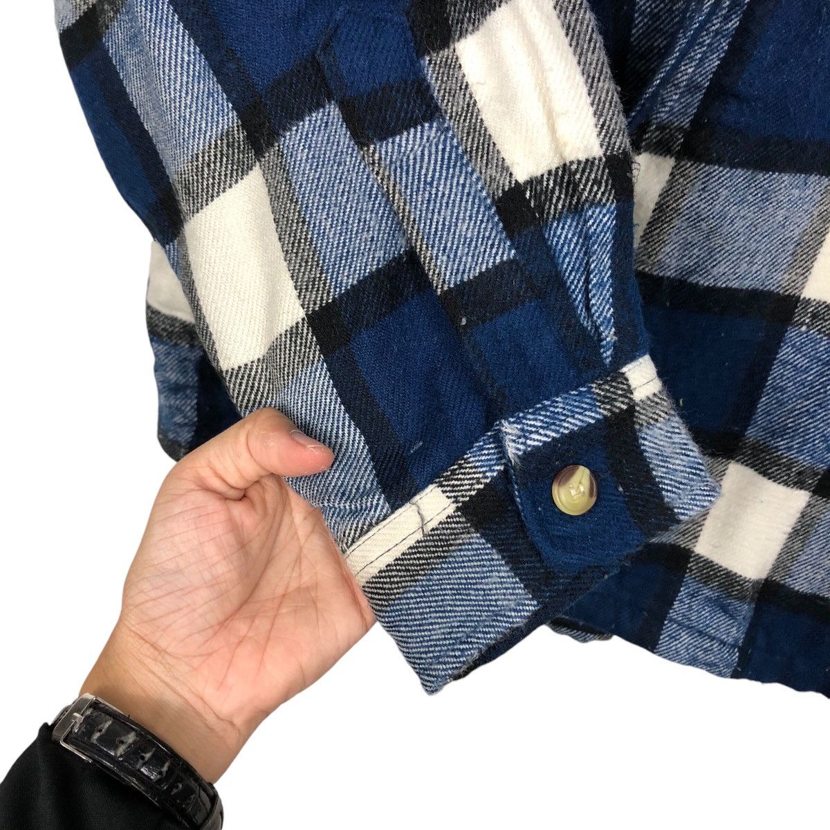 Flannel × Japanese Brand × Vintage 📌Vintage Flannel Wool Jacket Teddy Links Issey Miyake Size US M / EU 48-50 / 2 - 16 Thumbnail