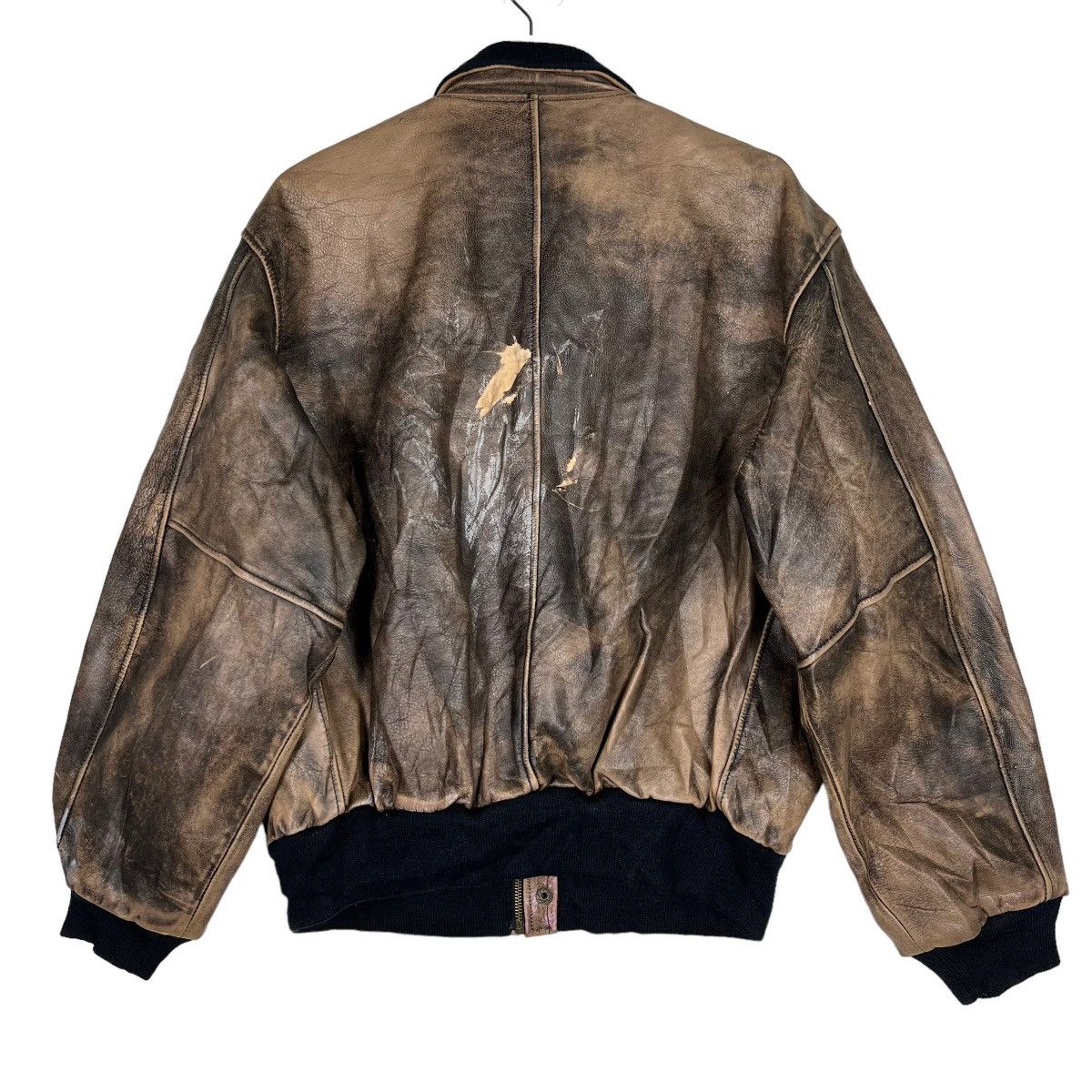 Banana Republic 🔥 1980s BANANA REPUBLIC TRAVEL SAFARI DYED LEATHER JACKET Size US L / EU 52-54 / 3 - 9 Thumbnail