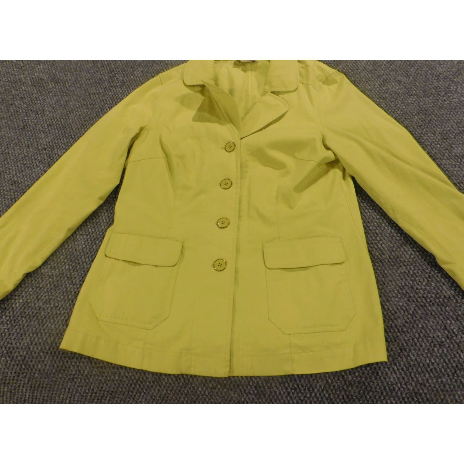 Vintage Elliot Lauren Womens Jacket 10 Green Button Zip Casual Knit Cotton Blend Lining Polyester Mid-Length Black? Green? Size L / US 10 / IT 46 - 2 Thumbnail