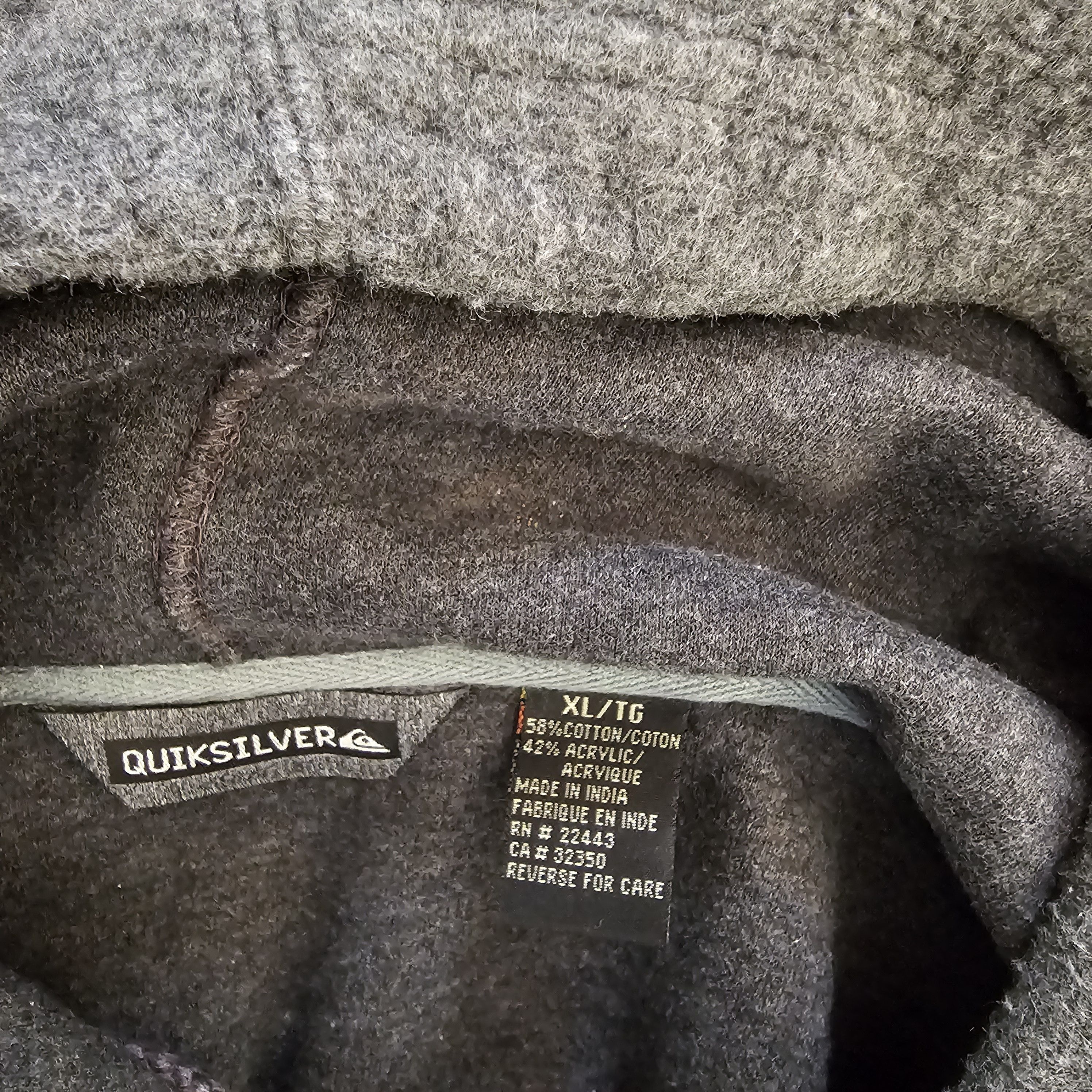 Quiksilver Quicksilver Long Sleeve Grey Hoody Fleece XL/TG Size US XL / EU 56 / 4 - 6 Thumbnail