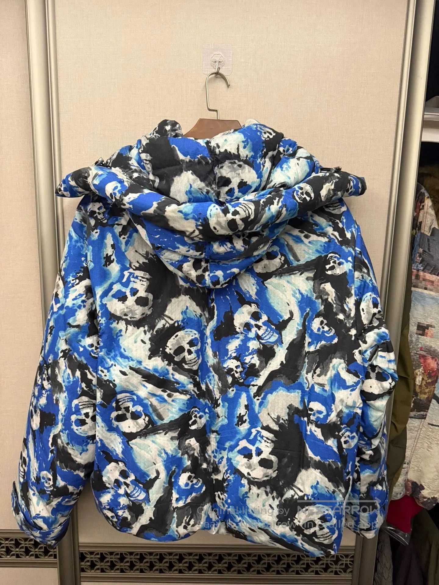 ERL Blue Skull Print Puffer Jacket Size L. Size US L / EU 52-54 / 3 - 3 Thumbnail