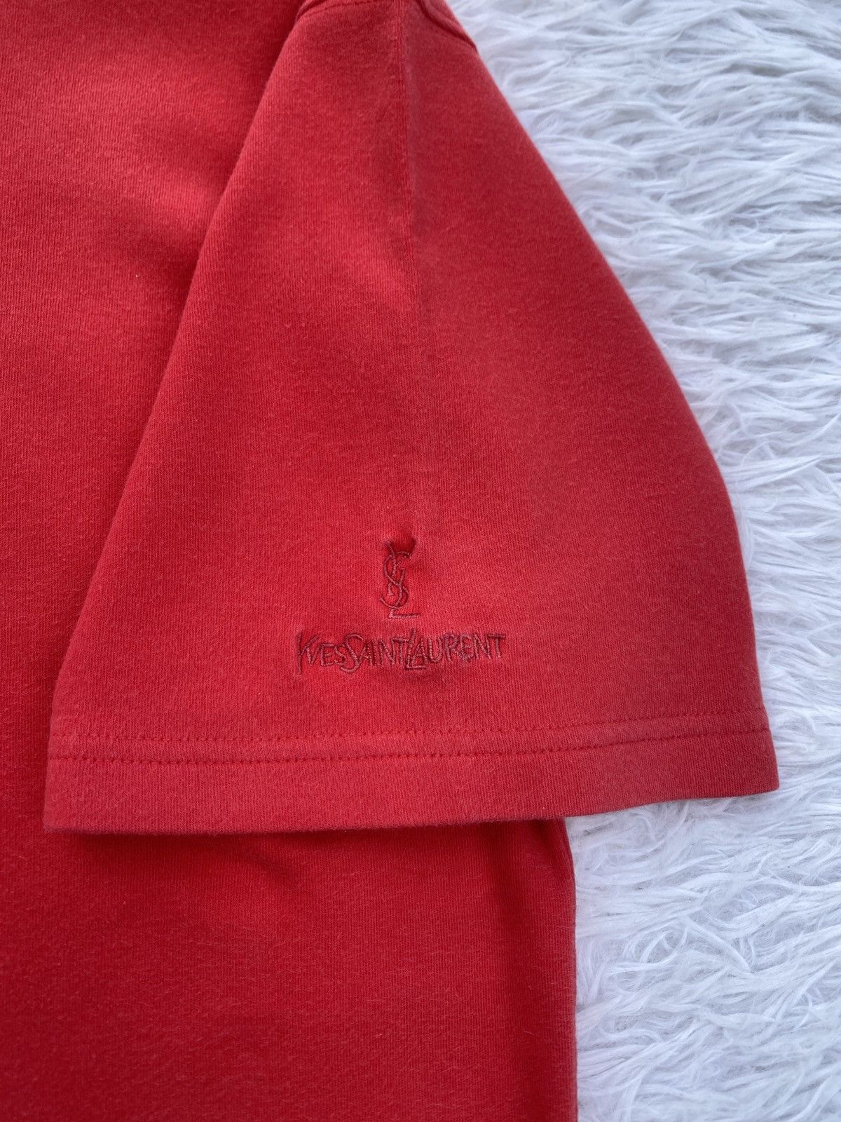 Yves Saint Laurent Rare Vintage Yves Saint Laurent YSL Embroidered Logo Tshirt Size US L / EU 52-54 / 3 - 9 Thumbnail