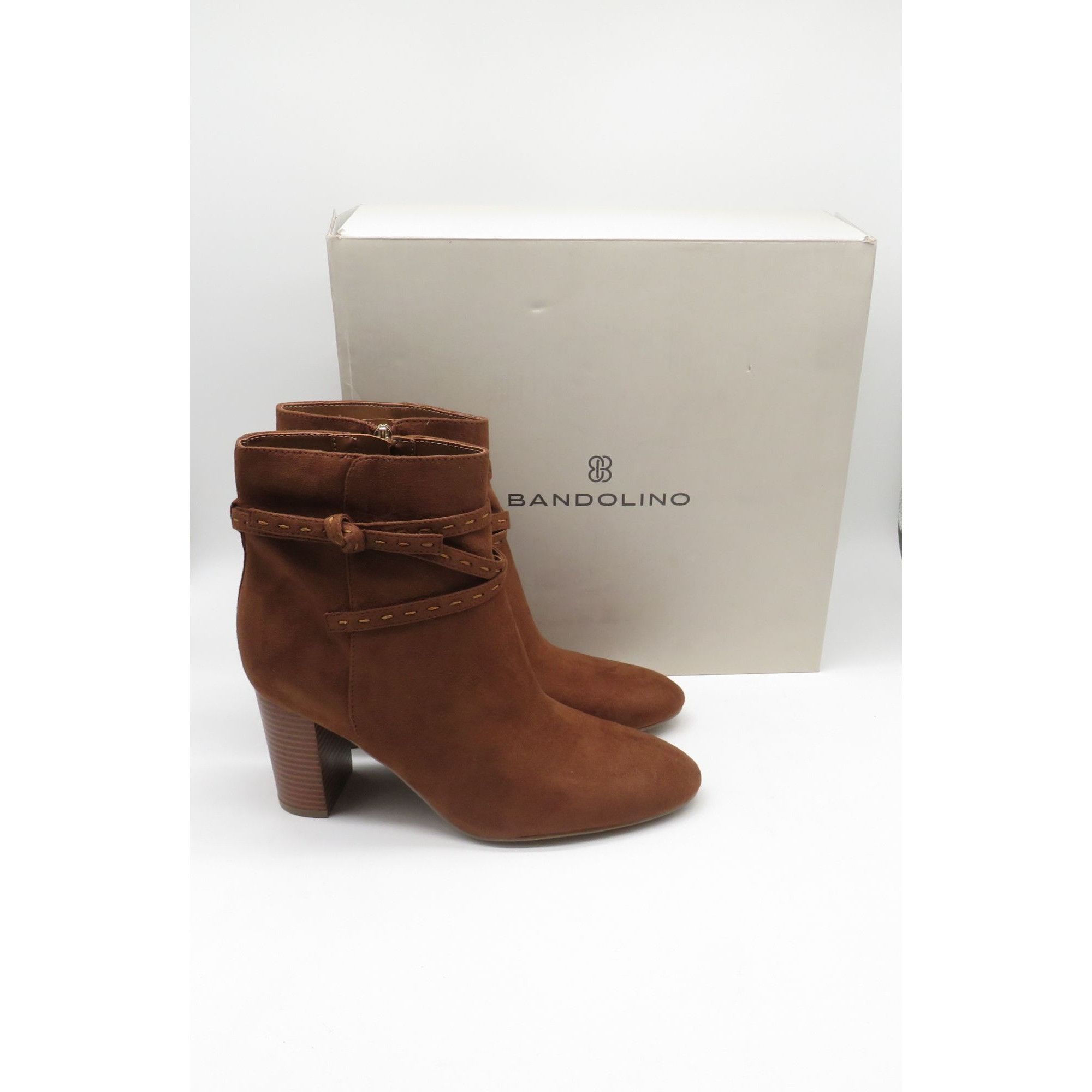 Other Bandolino Womens Dark Natural Suede Ankle Boots Block Heel 9 Size US 9.5 / IT 39.5 - 1 Thumbnail