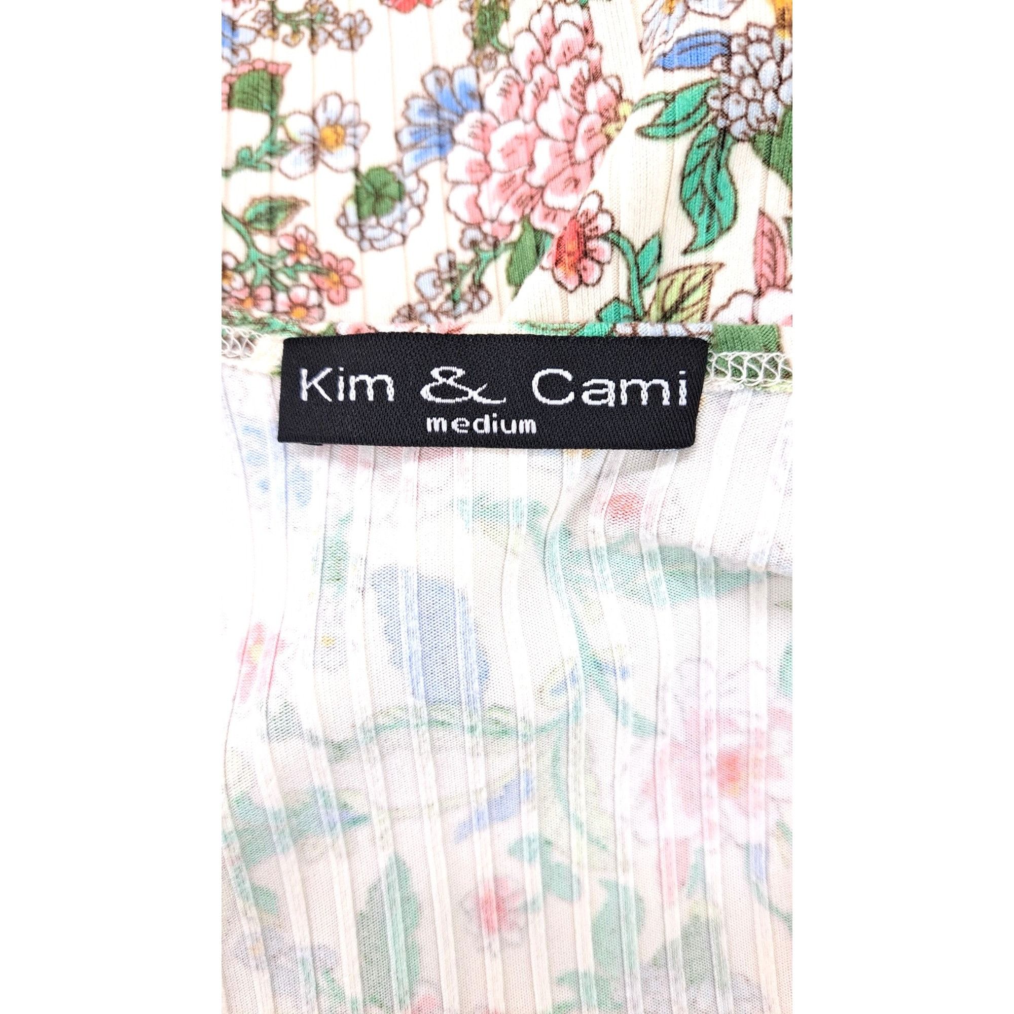 Other Kim & Cami Floral Print Blouse Women Size Medium Cap Sleeve Size M / US 6-8 / IT 42-44 - 5 Thumbnail
