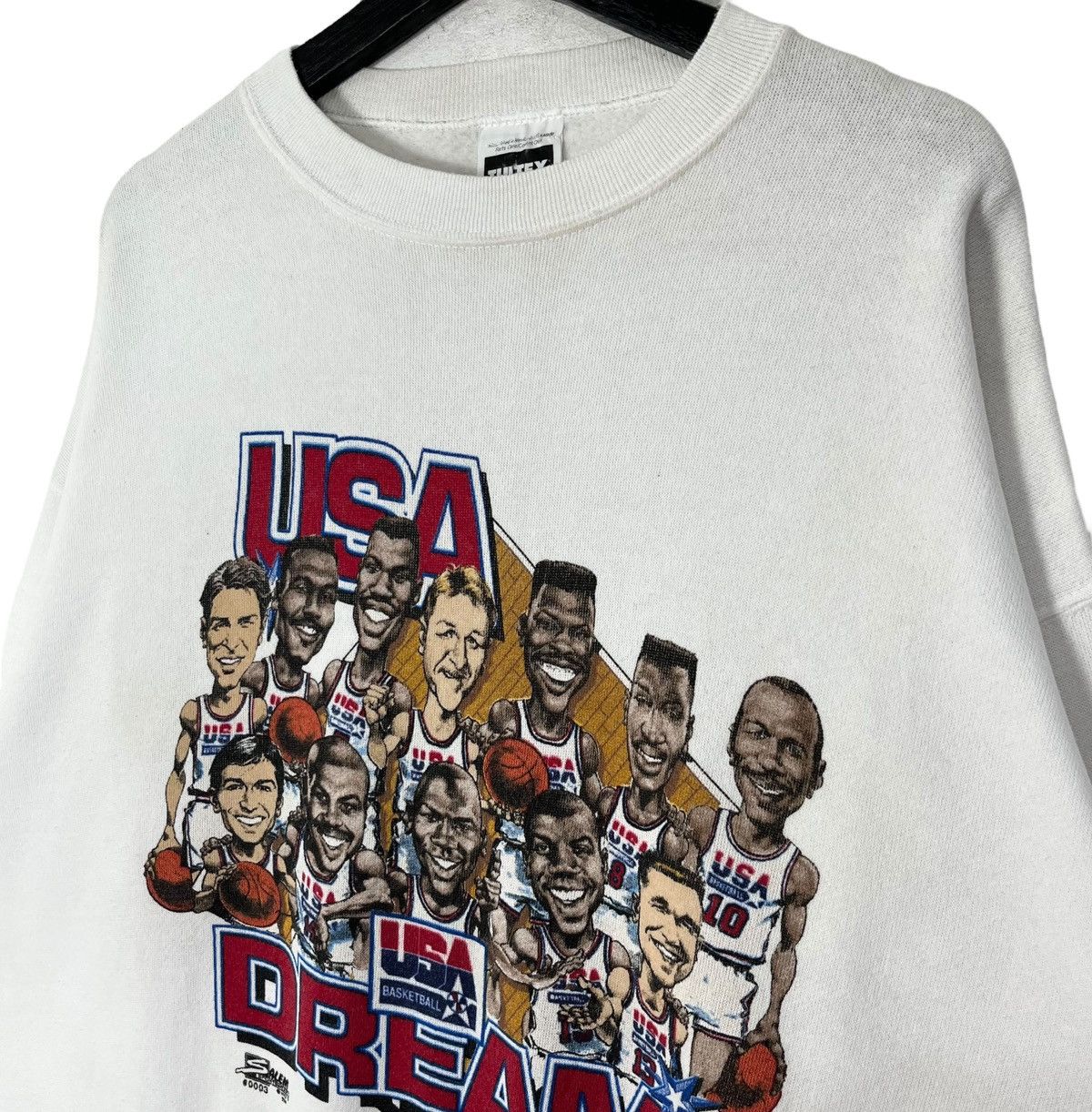 NBA × Vintage Vintage 90s NBA USA Dream Team Sweatshirt Size US XL / EU 56 / 4 - 2 Thumbnail