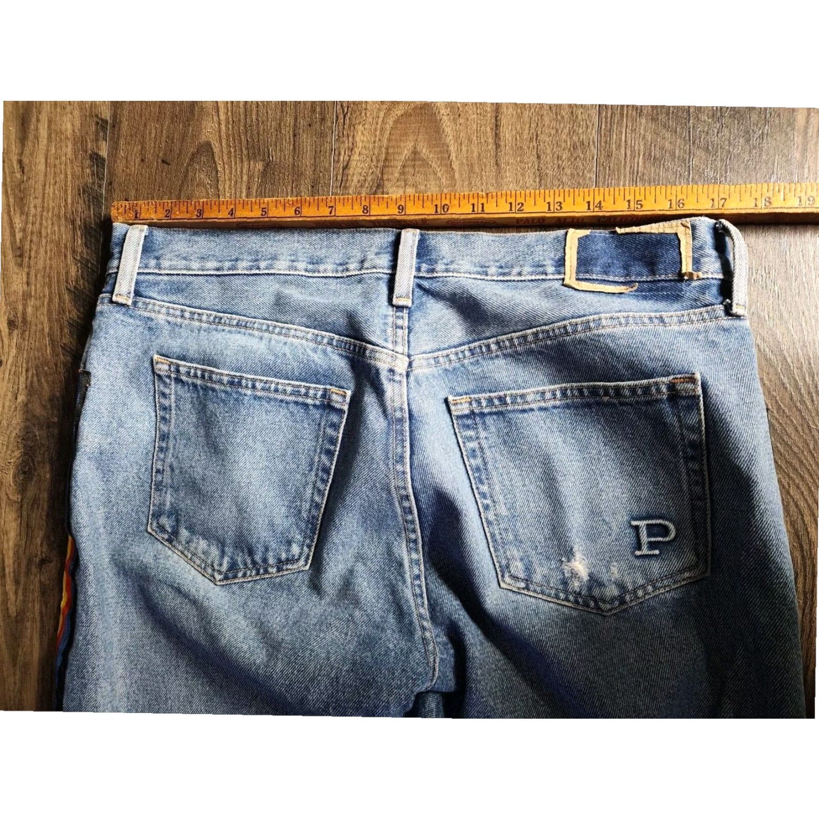 Ralph Lauren VINTAGE Womens Ralph Lauren Jeans Boyfriend Style Regular Blue Cotton Denim W29 L25 Rainbow Theme Size 29" - 3 Thumbnail