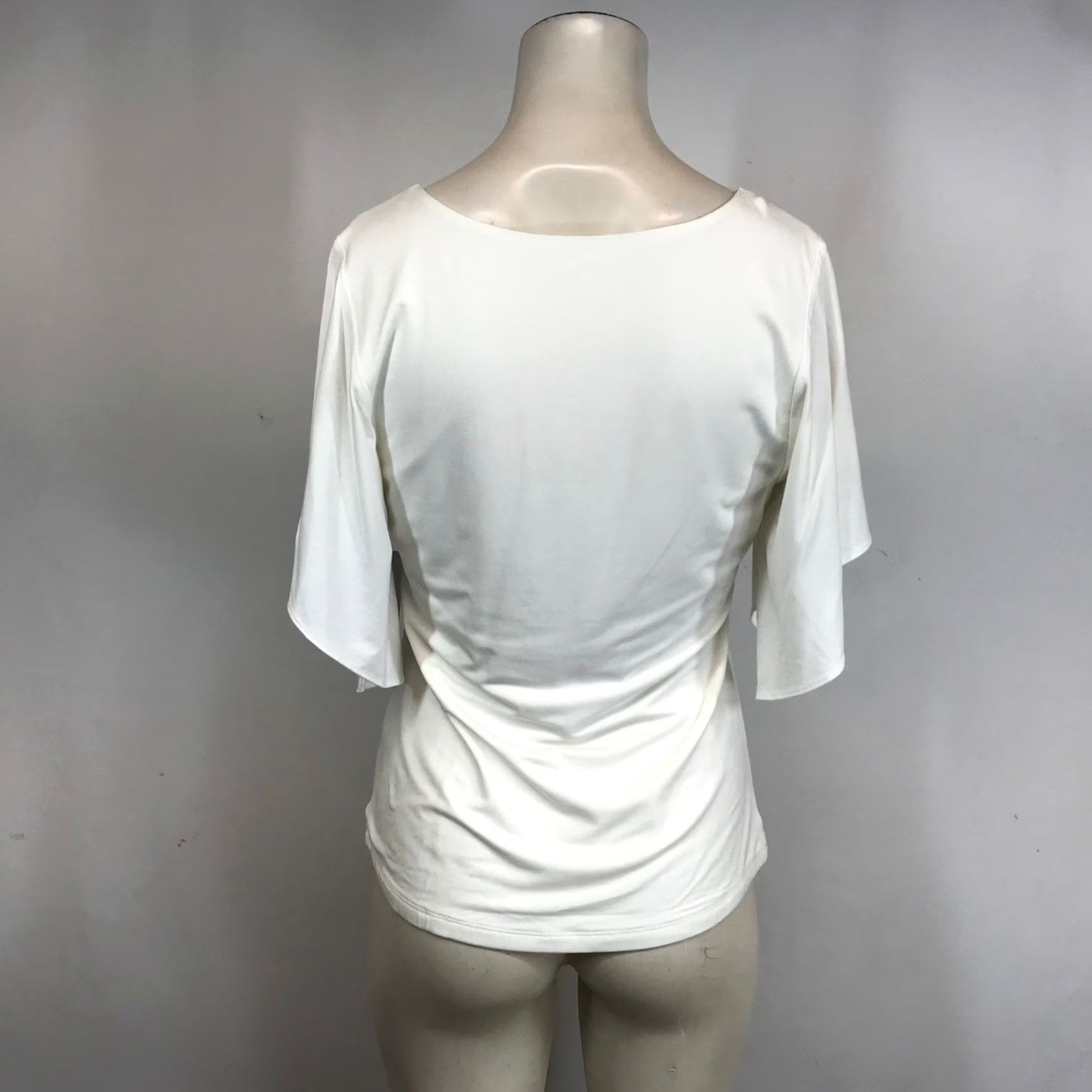 Soft Surroundings Soft Surroundings Leya Ruched Top White V Neck Flutter Sleeve Women's Small Size S / US 4 / IT 40 - 5 Thumbnail