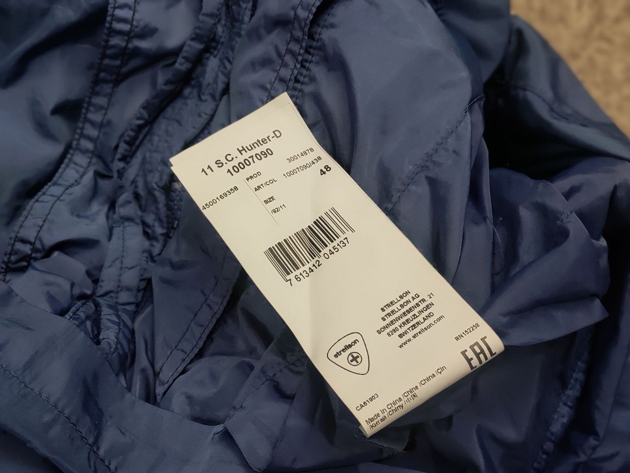 Strellson Strellson Design Nylon Polyamide Blue Pocket Zip Jacket Size US M / EU 48-50 / 2 - 12 Thumbnail