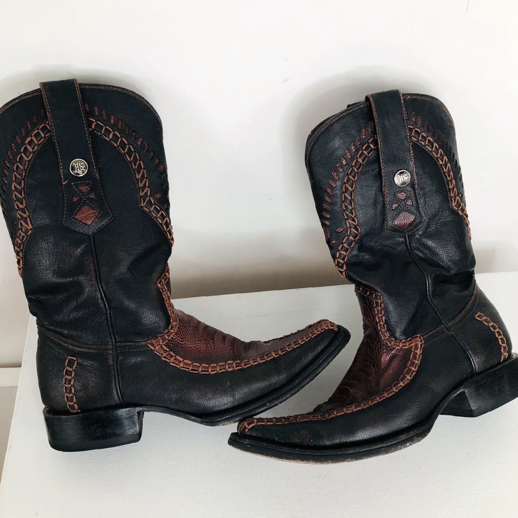 Vintage Lucchese RANCHO SEMENTAL Western Boot Mens US8 Exotic Brown Cowboy Boots Size US 8 / EU 41 - 5 Thumbnail