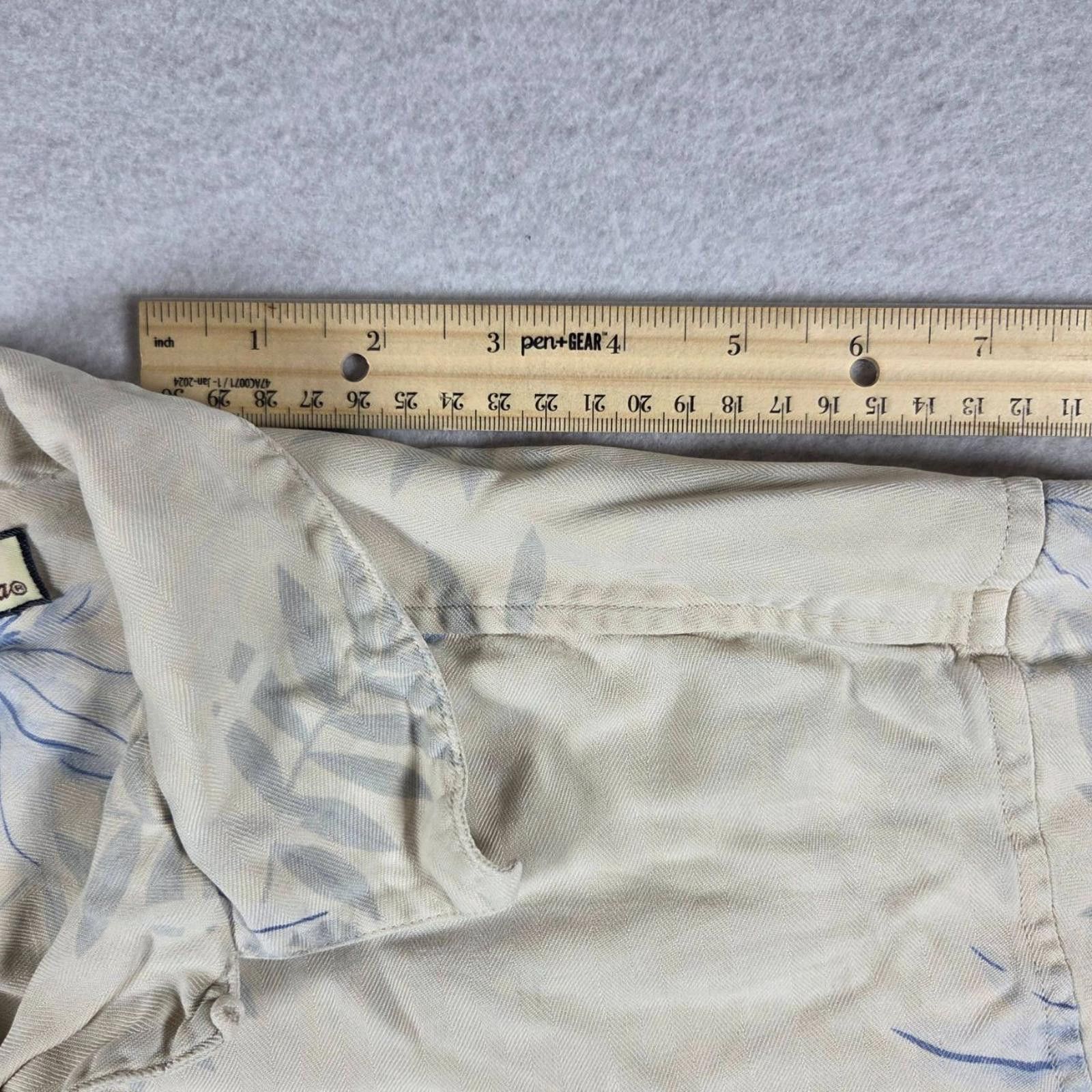 Tommy Bahama Tommy Bahama Men L Cream Tropical Leaf Print 100% Silk Size US L / EU 52-54 / 3 - 11 Thumbnail