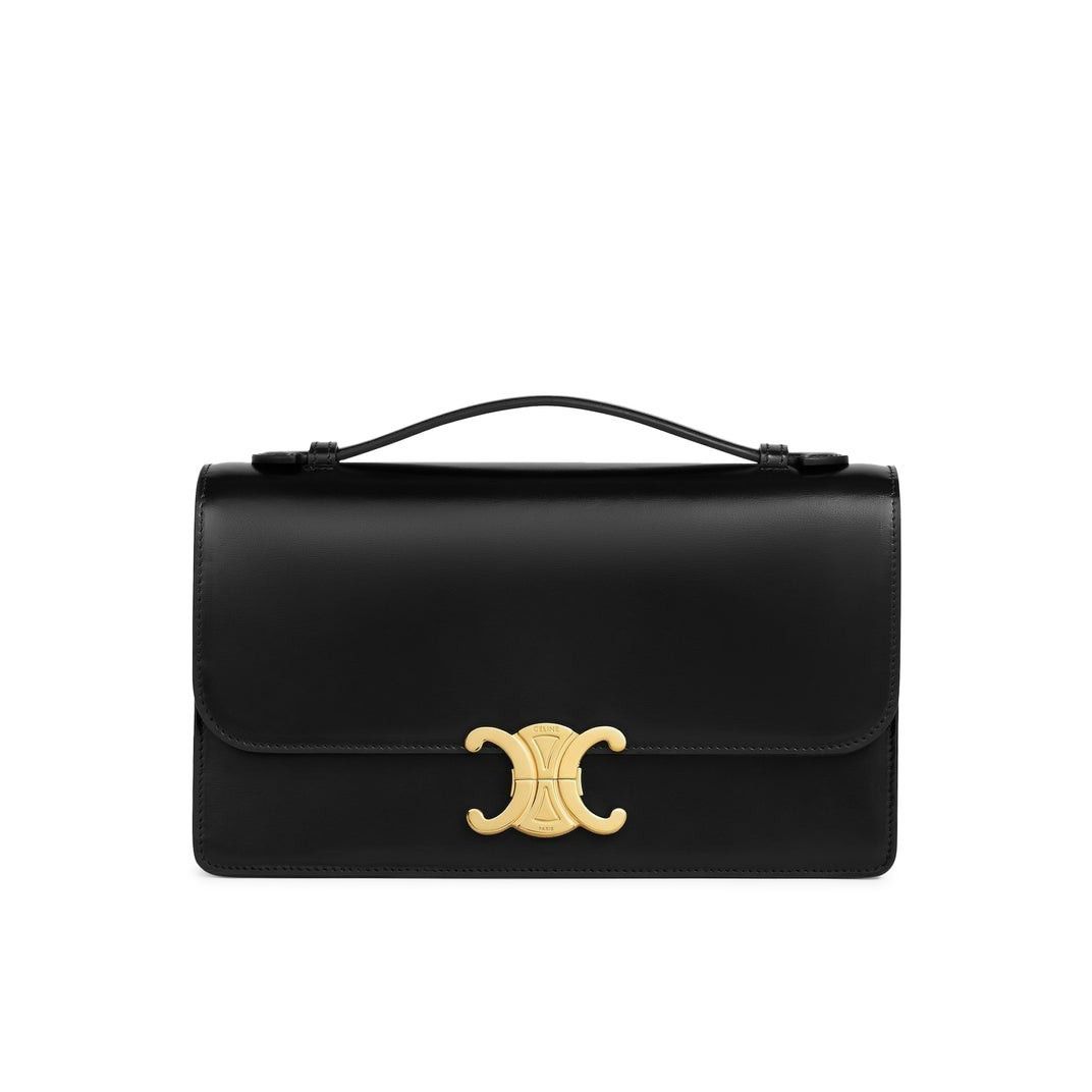 Celine CELINE Medium Triomphe Folio $4100 Black Shoulder Bag New Size ONE SIZE - 1 Thumbnail