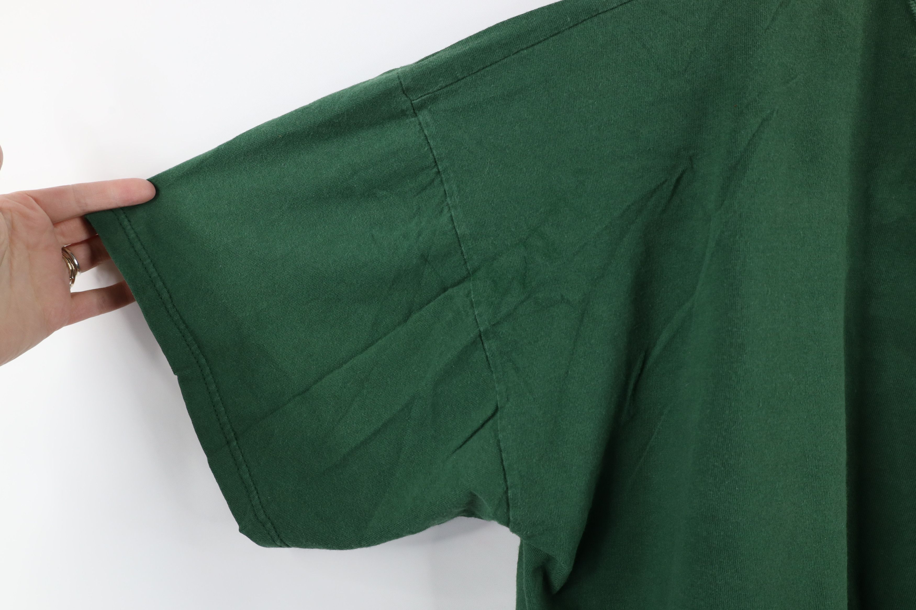 Russell Athletic × Vintage Vintage 90s Russell Athletic Blank T-Shirt Green Cotton Size US XXL / EU 58 / 5 - 5 Thumbnail