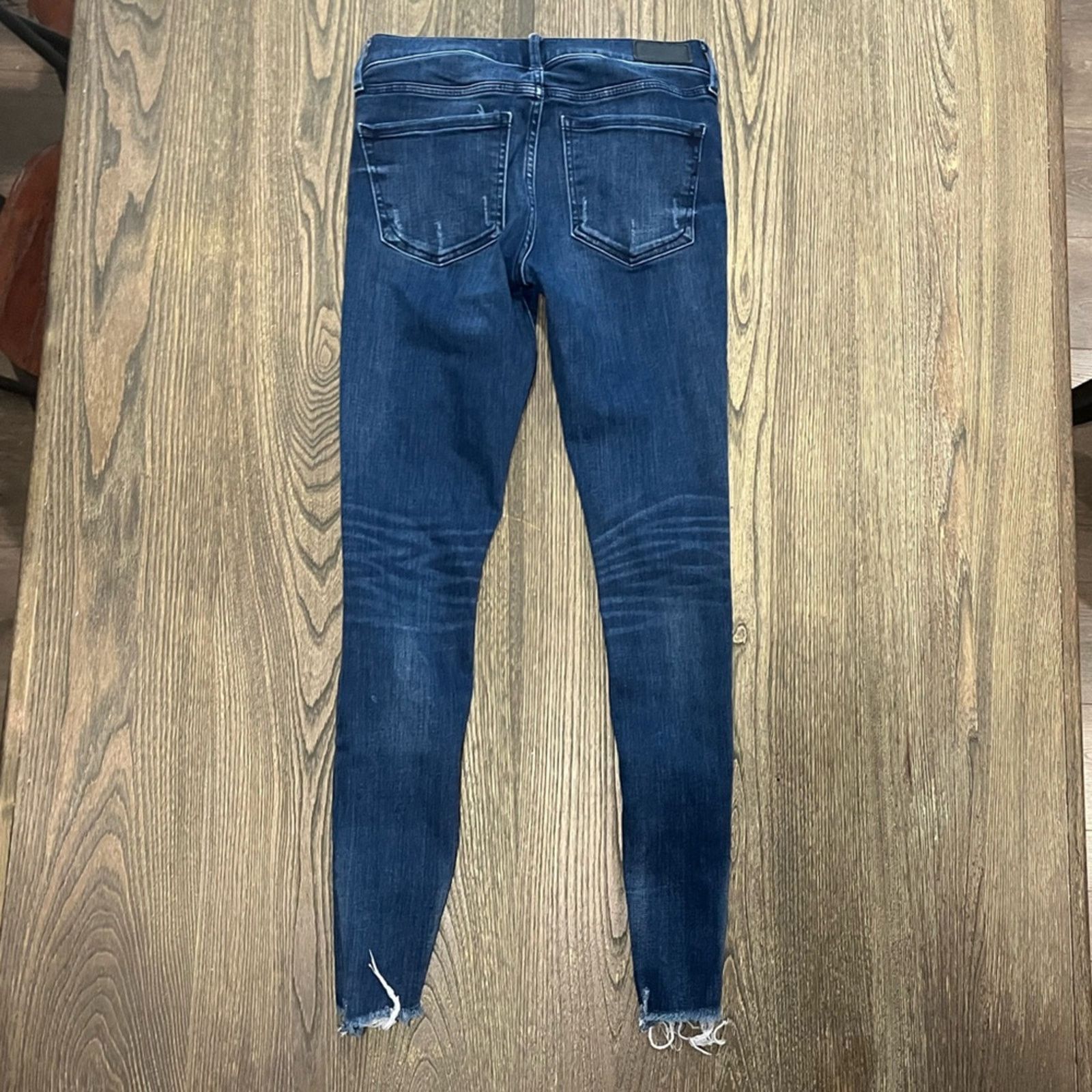 Express Express Ankle Legging Jeans Perfect Raw Hem Blue Size 2L Size 26" / US 2 / IT 38 - 6 Thumbnail