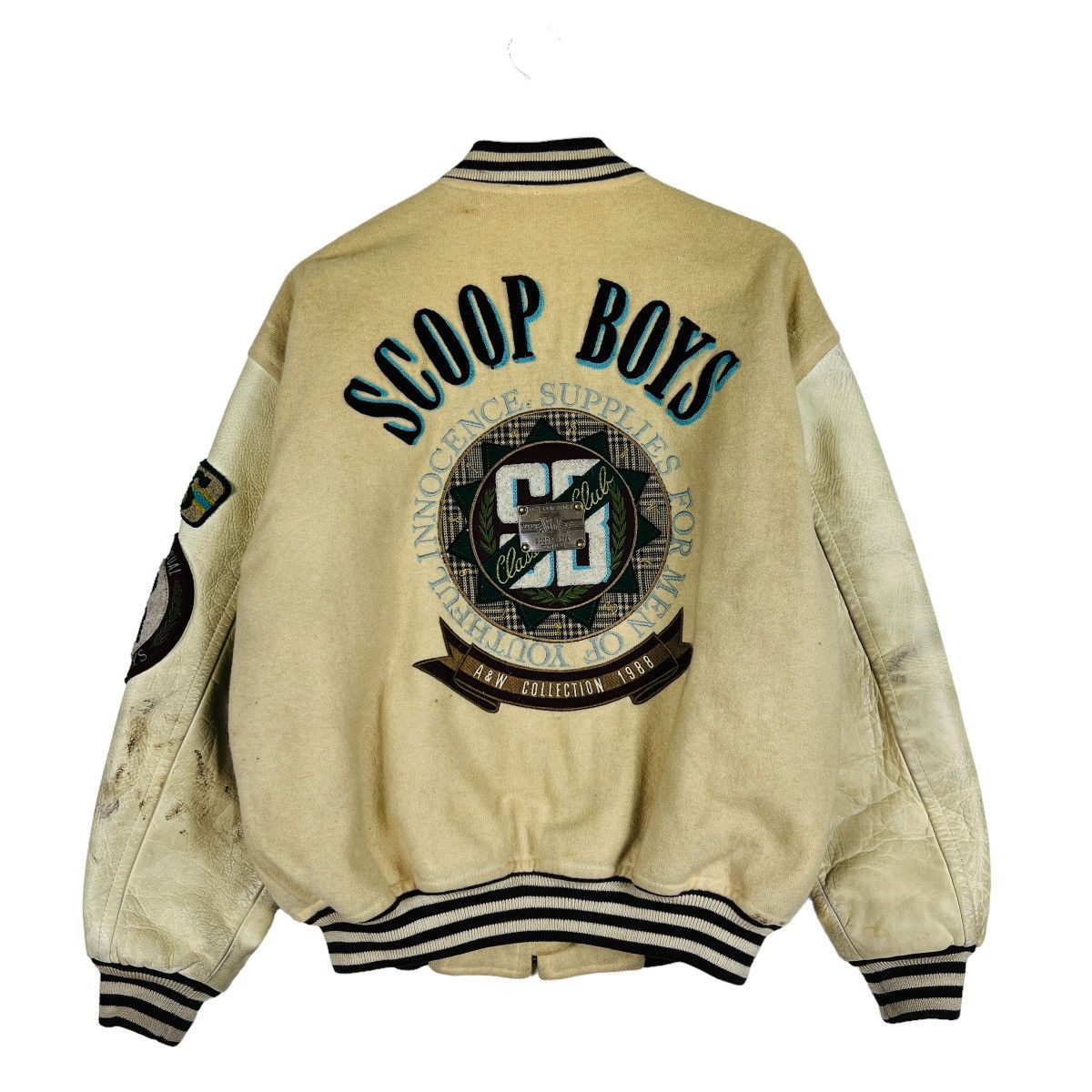 Japanese Brand 🔥 VINTAGE SCOOP BOY VARSITY BOMBER JACKET Size US M / EU 48-50 / 2 - 1 Thumbnail