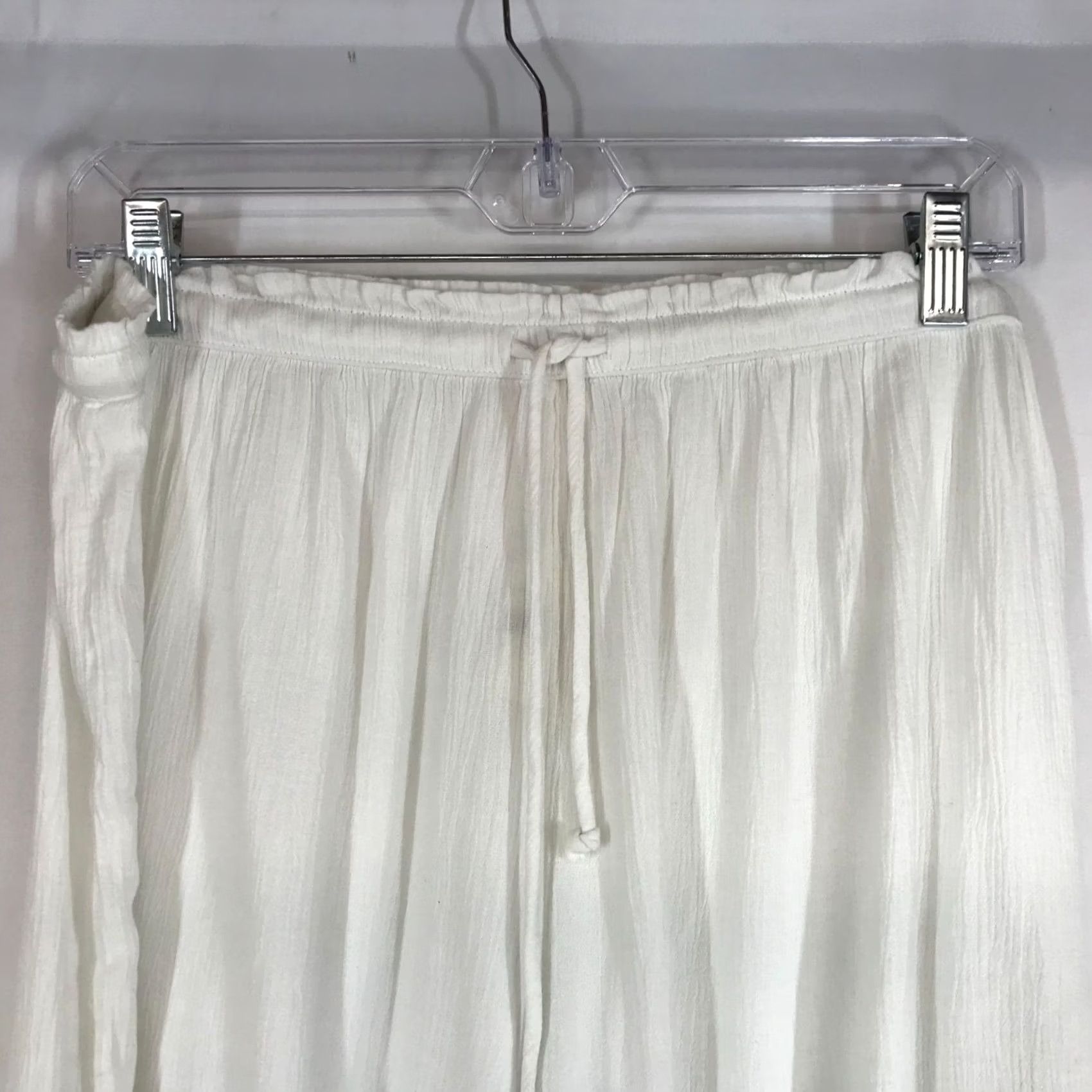 Vintage AERIE WOMEN'S SLEEP SHORTS White Drawstring Waist Lace Detail Casual Shirt? Size 36" / US 14 / IT 50 - 2 Thumbnail