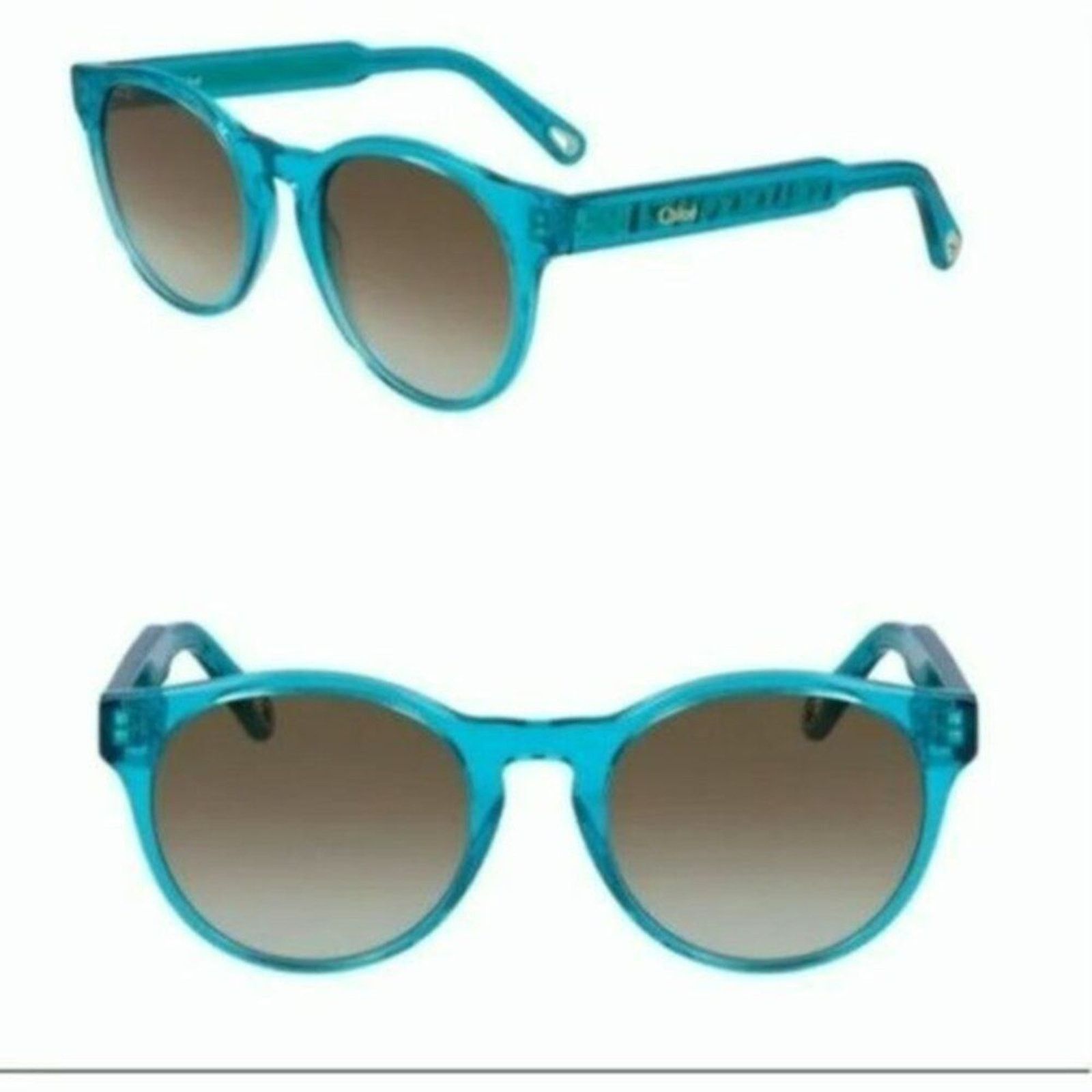 Chloe Chloe Willow 52mm Round Sunglasses Blue Size ONE SIZE - 1 Thumbnail