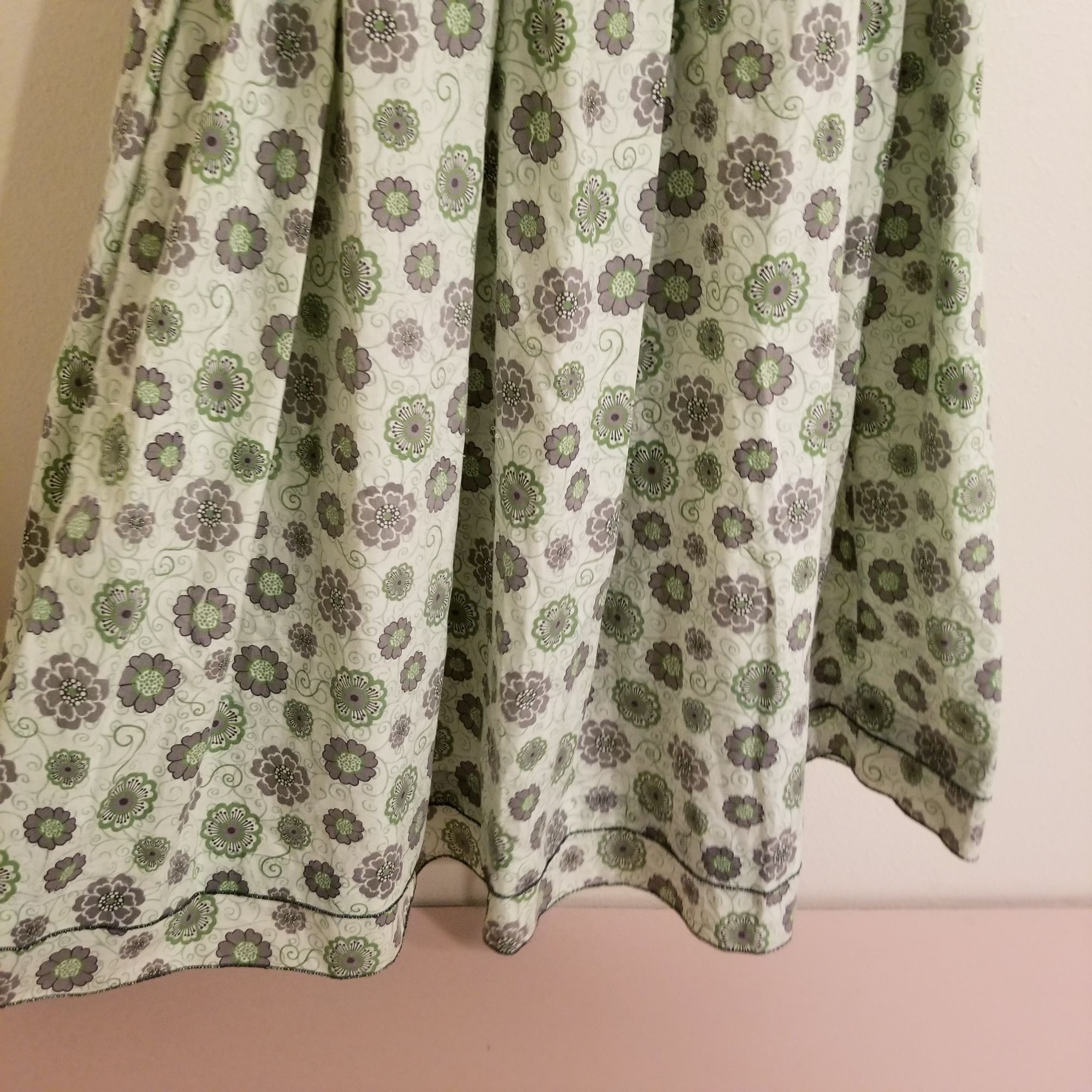 Other Homemade XS Green Floral Dress Pleated A Line Maxi Modest Co Size XS / US 0-2 / IT 36-38 - 4 Thumbnail