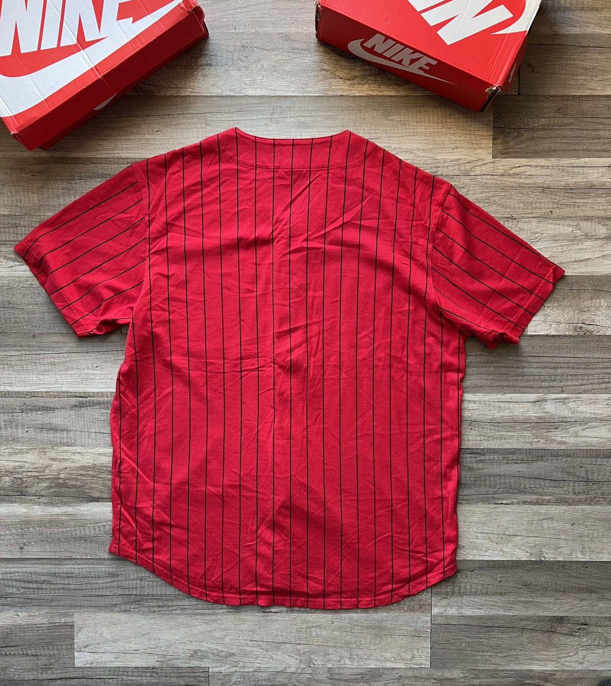 Supreme Supreme Love Hate Red Baseball Jersey size L Button up 2019 Size US L / EU 52-54 / 3 - 8 Thumbnail