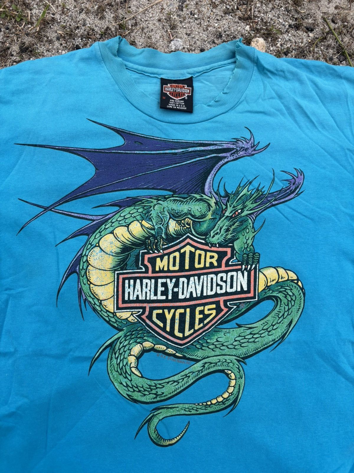Harley Davidson Vintage Harley Davidson Dragon Tshirt Size US M / EU 48-50 / 2 - 2 Thumbnail