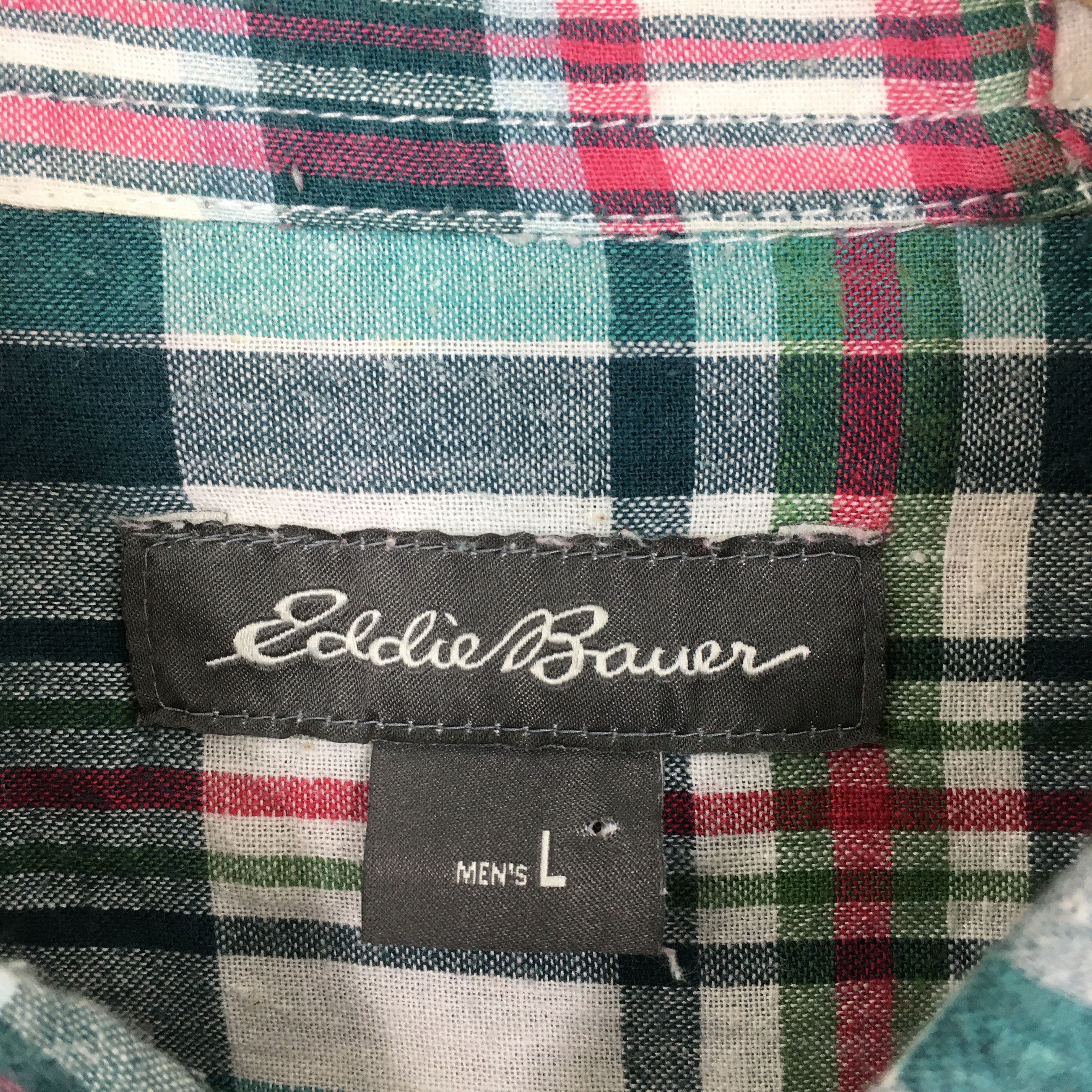 Eddie Bauer × Vintage Eddie Bauer Tartan Patchwork Boro Checkered Shirt Large Size US L / EU 52-54 / 3 - 5 Thumbnail