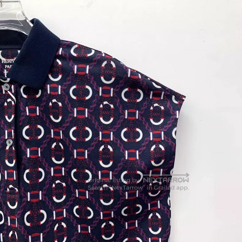 Hermes Hermes Color-Blocked Pig Nose All-Over Printed Collar Cott Size XS / US 0-2 / IT 36-38 - 3 Thumbnail