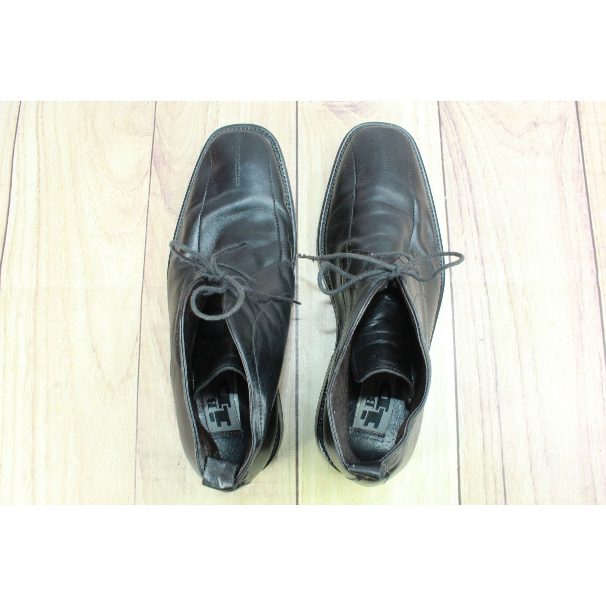 Other Men's Black Leather Lace Up Casual Oxford Chukka Bo Size US 7.5 / EU 40-41 - 7 Thumbnail