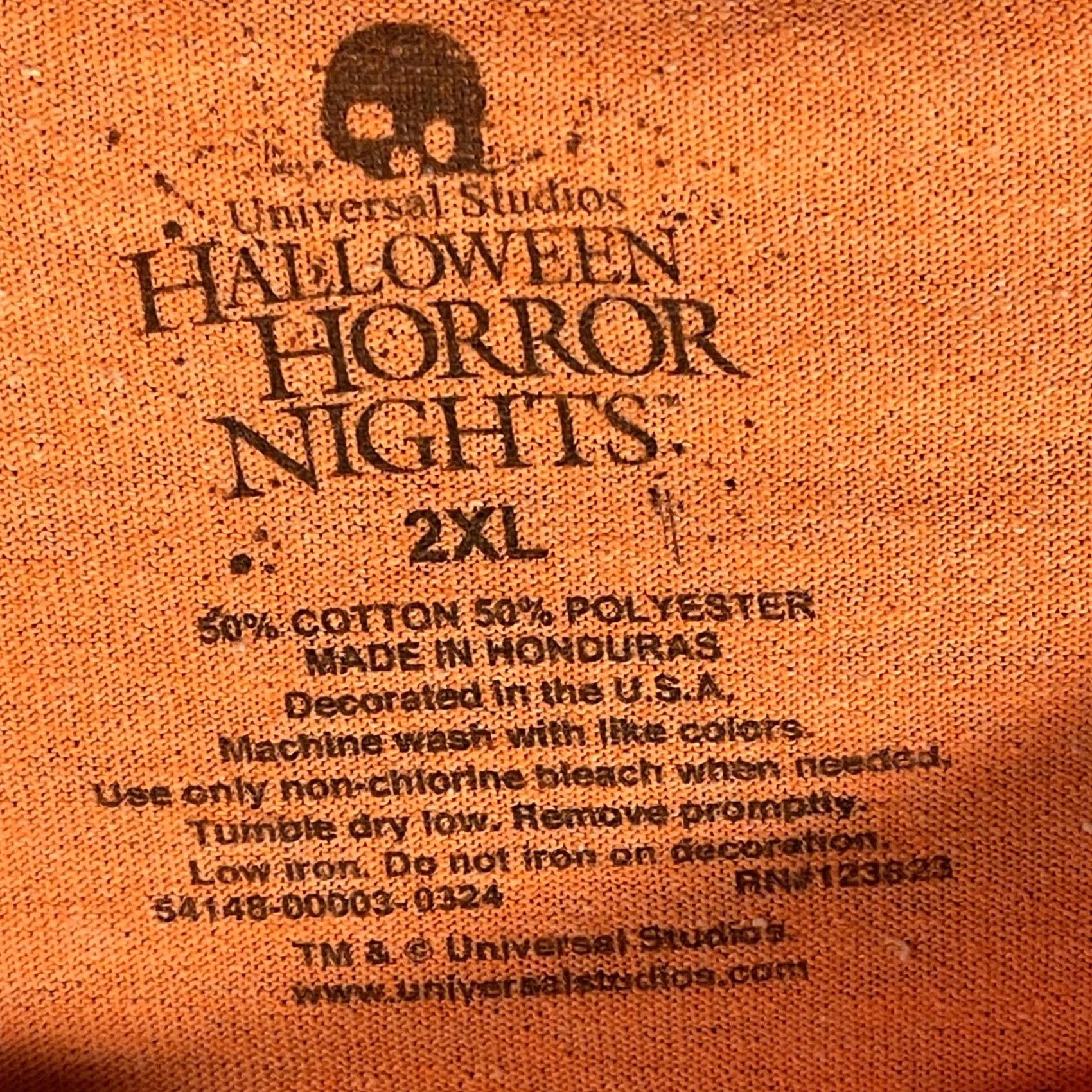 Vintage Universal Studios Shirt Mens 2XL Orange Halloween Horror Nights 2024 Graphic Tee Size US XXL / EU 58 / 5 - 5 Thumbnail
