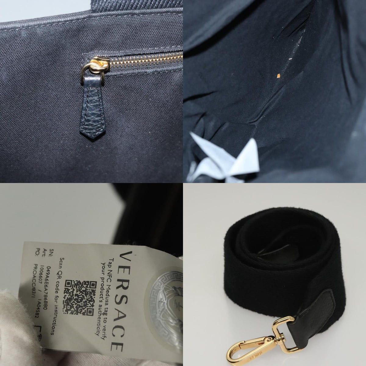 Fendi FENDI Versace Collaboration Fenderche Tote Bag Canvas Black Size ONE SIZE - 12 Thumbnail