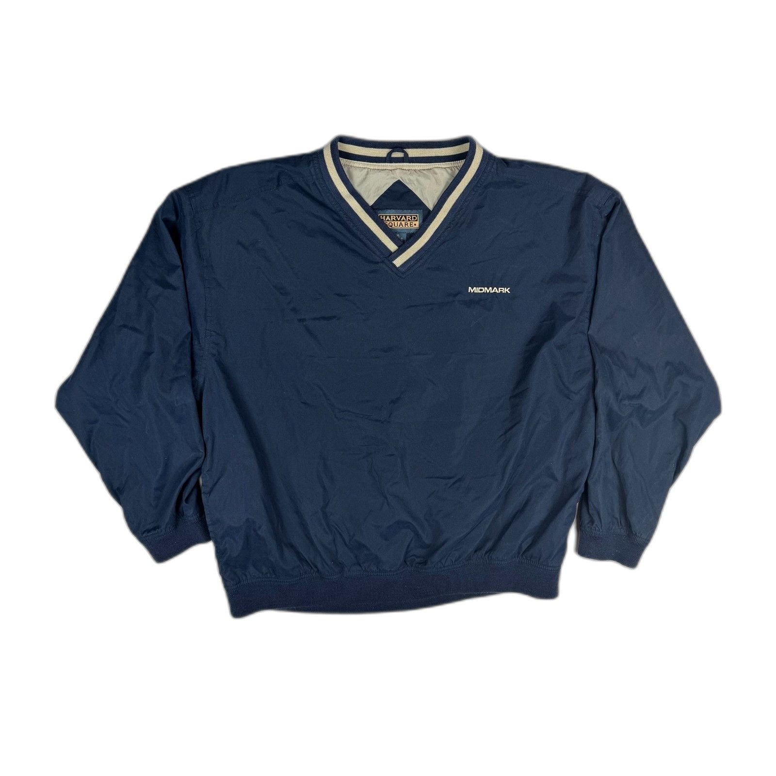 Vintage Harvard Square Men XL Navy Blue V-Neck Windbreaker Pullover Size US XL / EU 56 / 4 - 1 Thumbnail