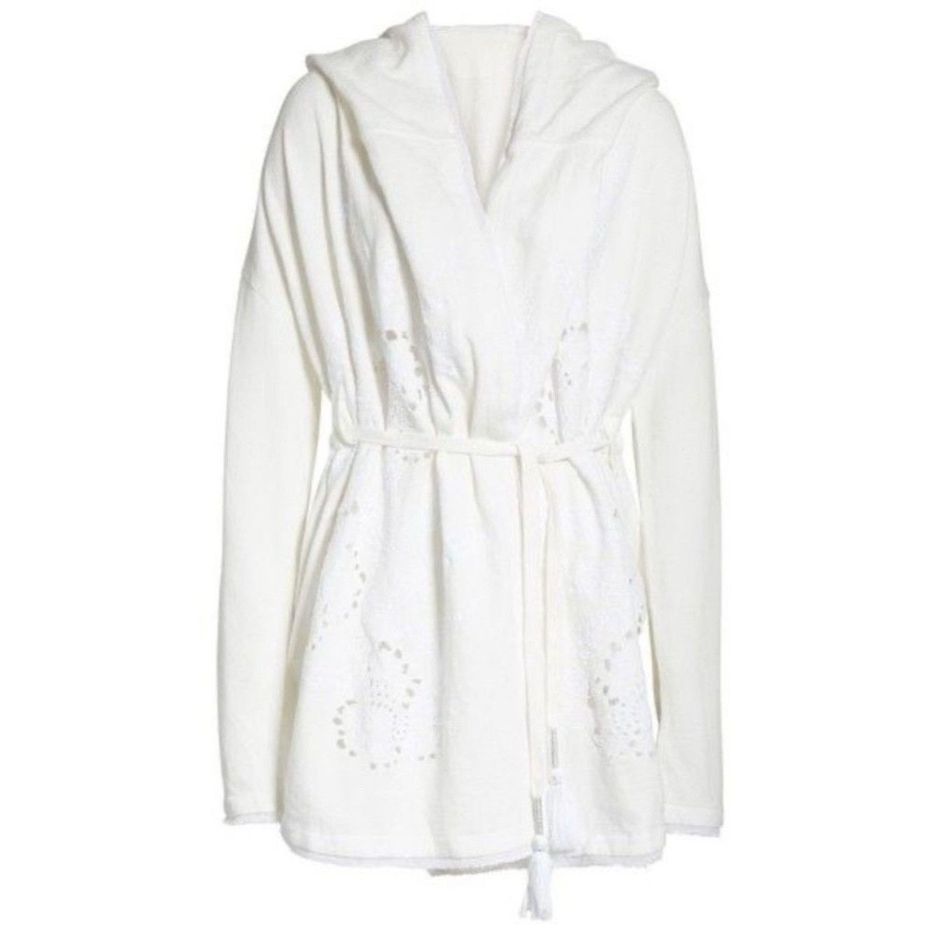 Free People Free People Ivory French Terry Relaxed Hooded Wrap Cardigan Size XS / US 0-2 / IT 36-38 - 14 Thumbnail
