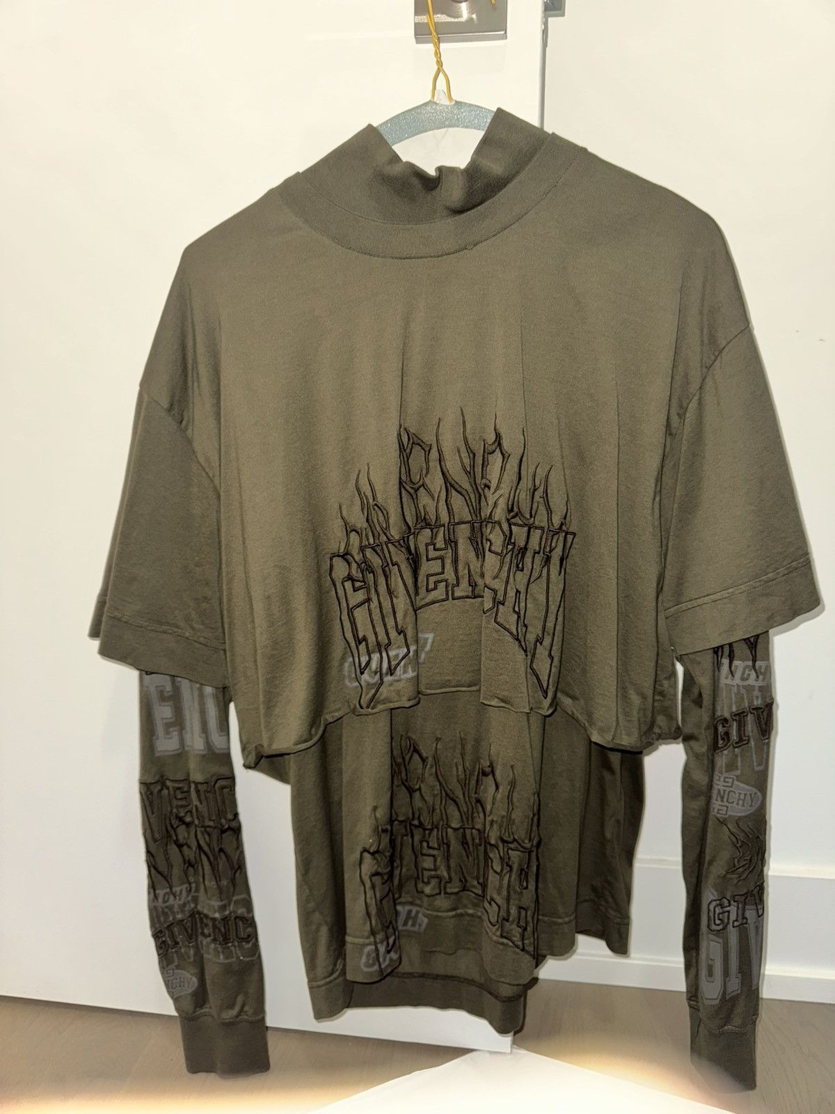 Givenchy logo-embroidered layered cotton hoodie Size US M / EU 48-50 / 2 - 1 Thumbnail